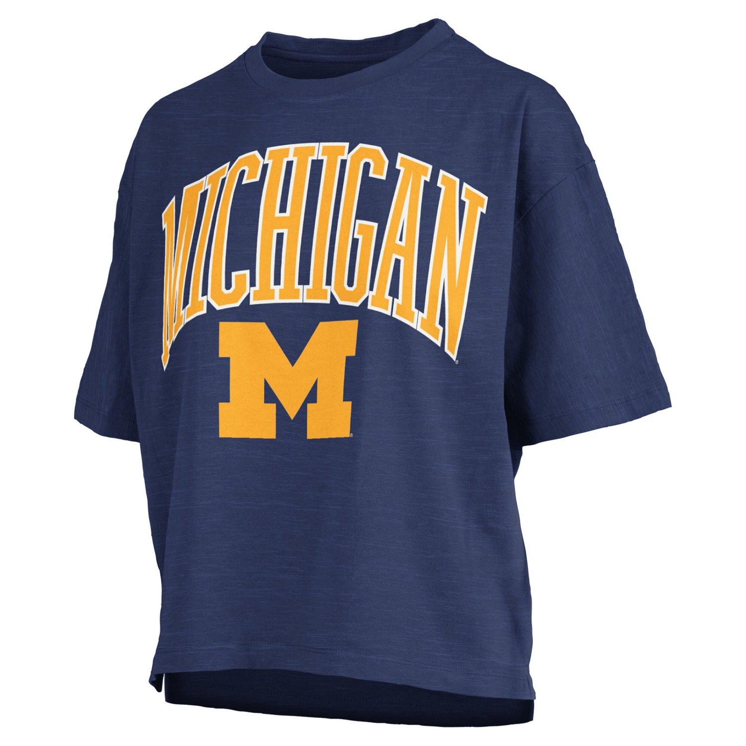 Pressbox Michigan Wolverines Nelson Arch Over Logo Waist Length Oversized Slub T-Shirt - view number 2