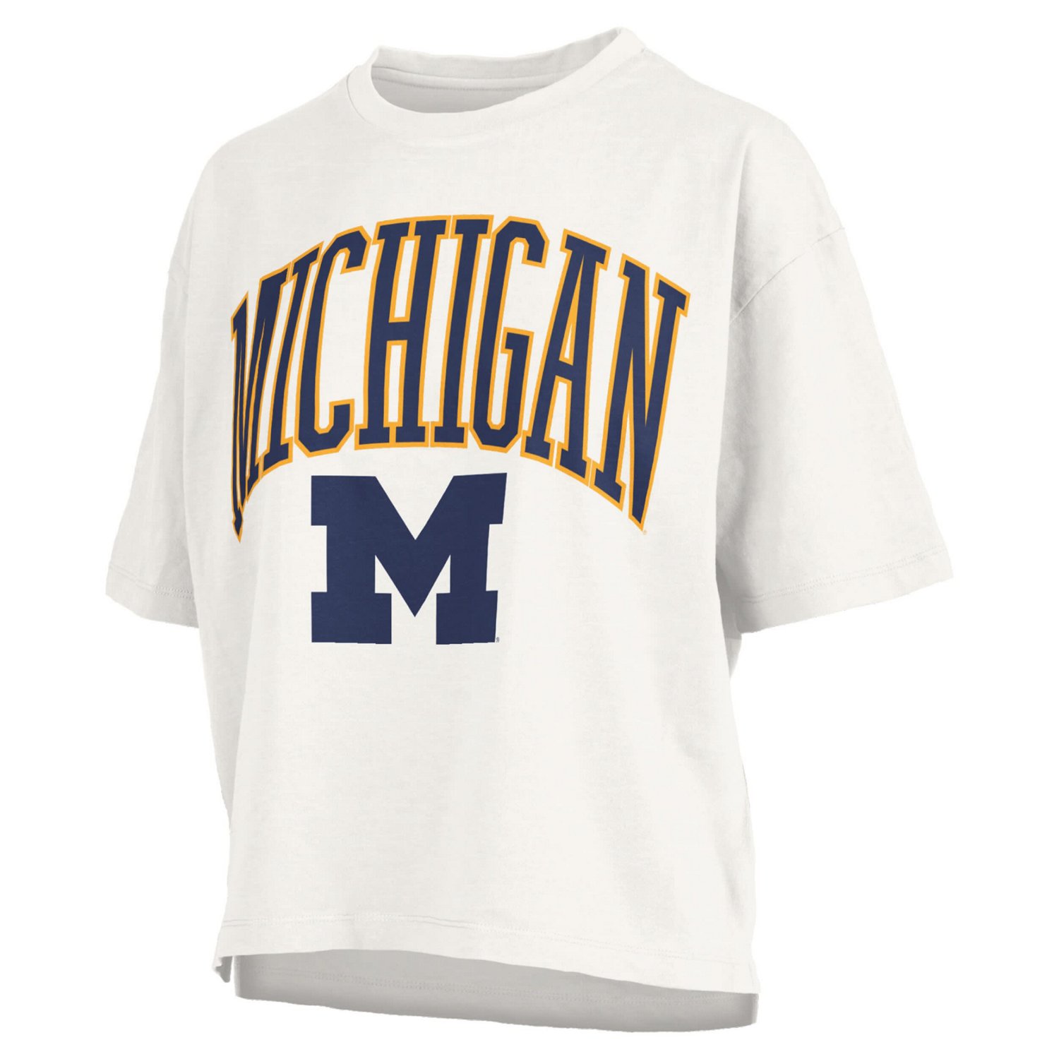 Pressbox Michigan Wolverines Nelson Arch Over Logo Waist Length Oversized Slub T-Shirt - view number 2