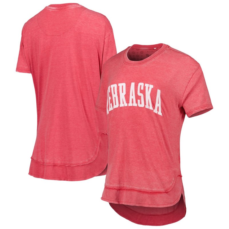 Pressbox Nebraska Huskers Arch Poncho T-Shirt Scarlet, Small - NCAA Women's at Academy Sports