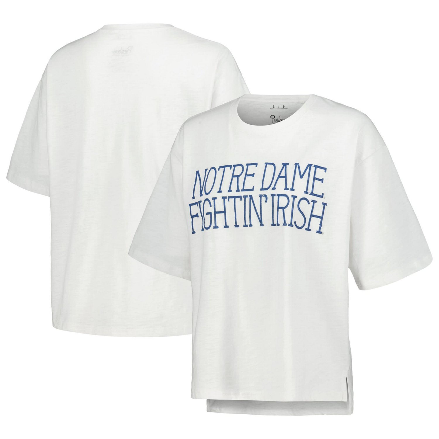 Pressbox Notre Dame Fighting Irish Motley Crew Chain Stitch Slub Waist Length Boxy T-Shirt