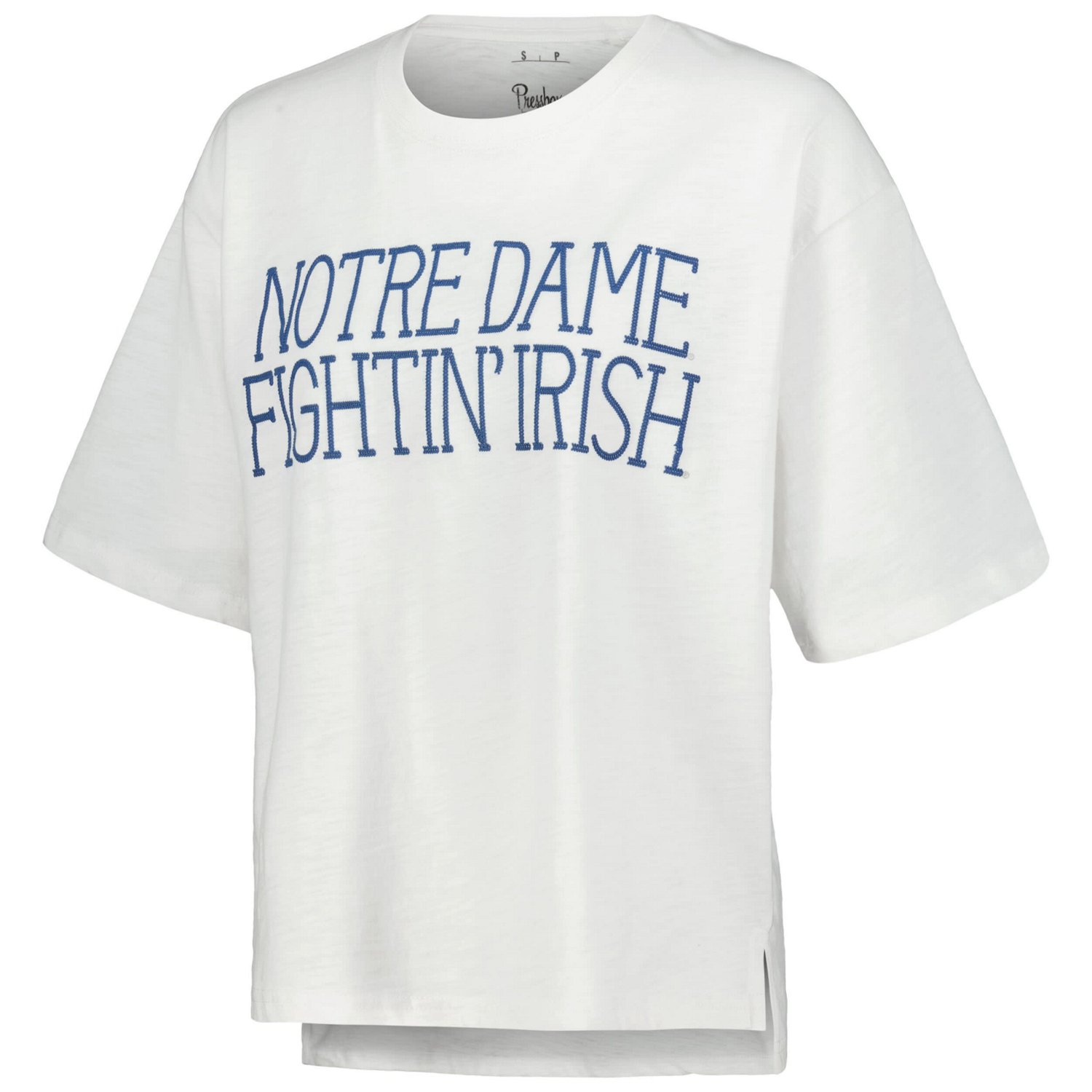 Pressbox Notre Dame Fighting Irish Motley Crew Chain Stitch Slub Waist Length Boxy T-Shirt - view number 2