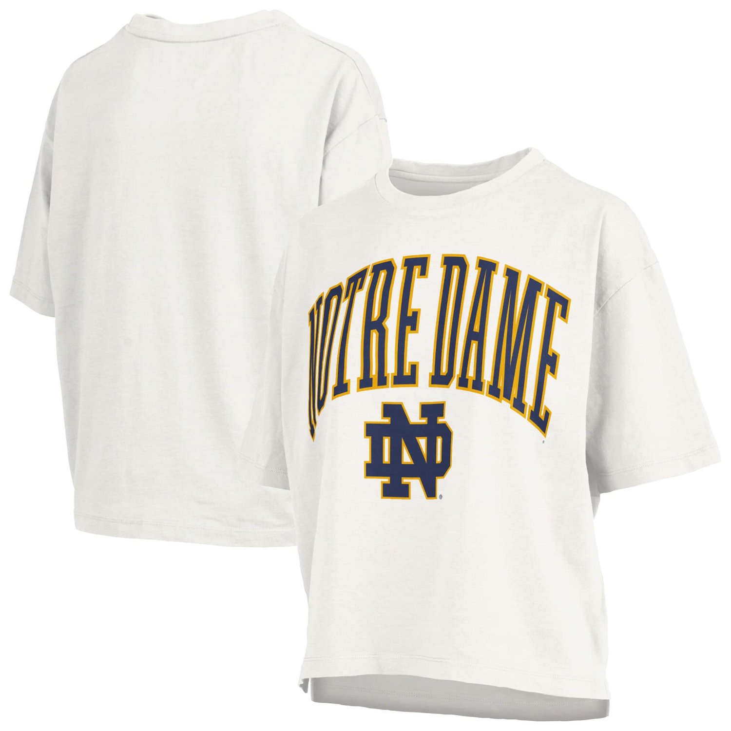 Pressbox Notre Dame Fighting Irish Nelson Arch Over Logo Waist Length Oversized Slub T-Shirt