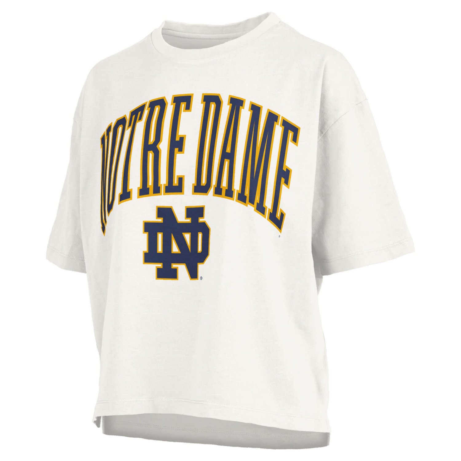 Pressbox Notre Dame Fighting Irish Nelson Arch Over Logo Waist Length Oversized Slub T-Shirt - view number 2