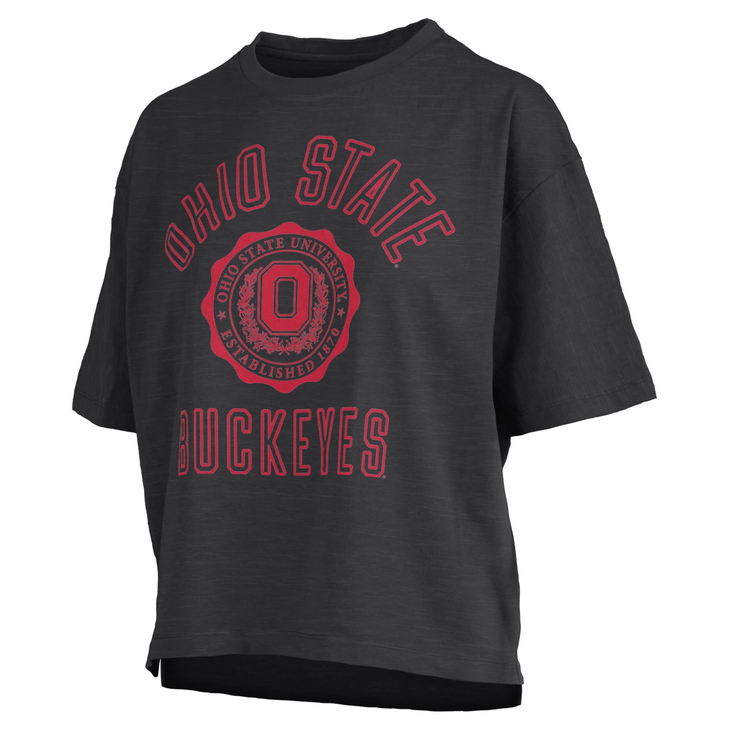 Pressbox Ohio State Buckeyes Motley Crew Bishop Waist Length Oversized Slub T-Shirt - view number 2