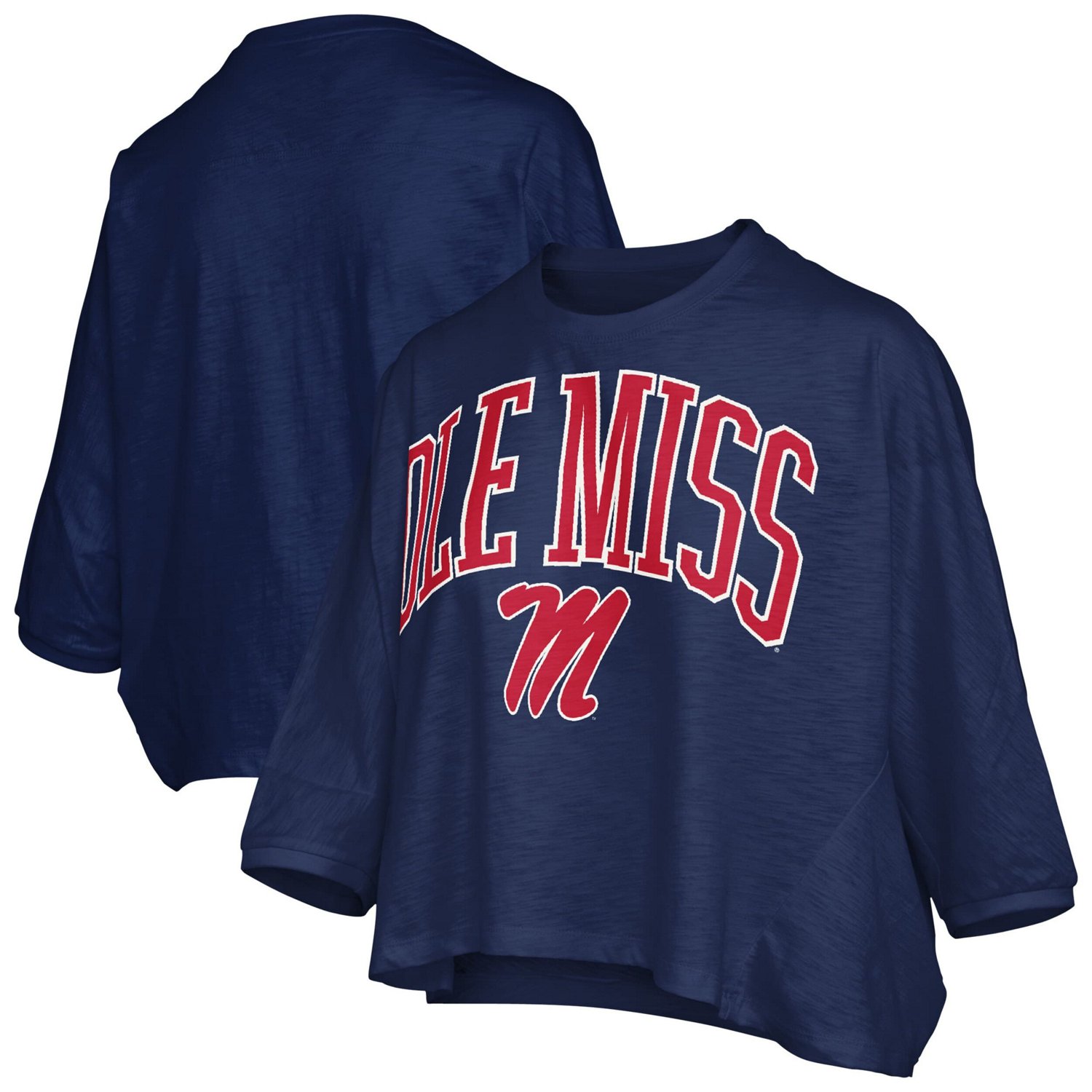 Pressbox Ole Miss Rebels Midi Arch Over Logo Oversized T-Shirt