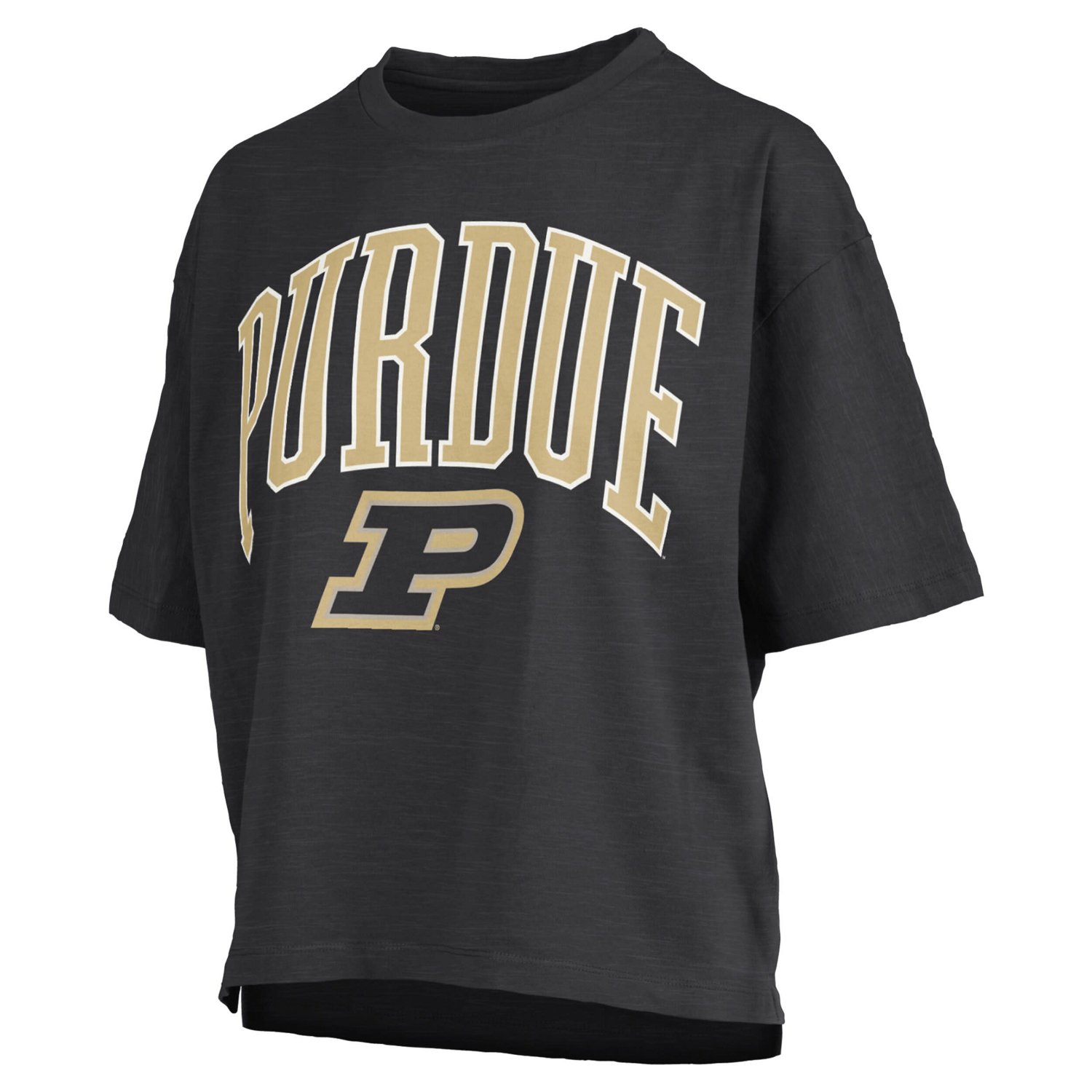 Pressbox Purdue Boilermakers Nelson Arch Over Logo Waist Length Oversized Slub T-Shirt - view number 2