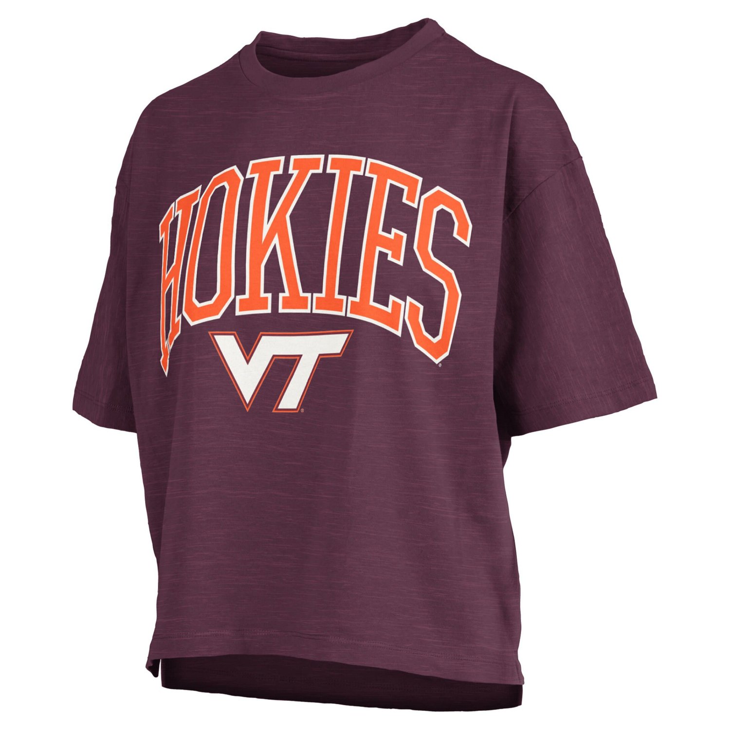 Pressbox Virginia Tech Hokies Nelson Arch Over Logo Waist Length Oversized Slub T-Shirt - view number 2