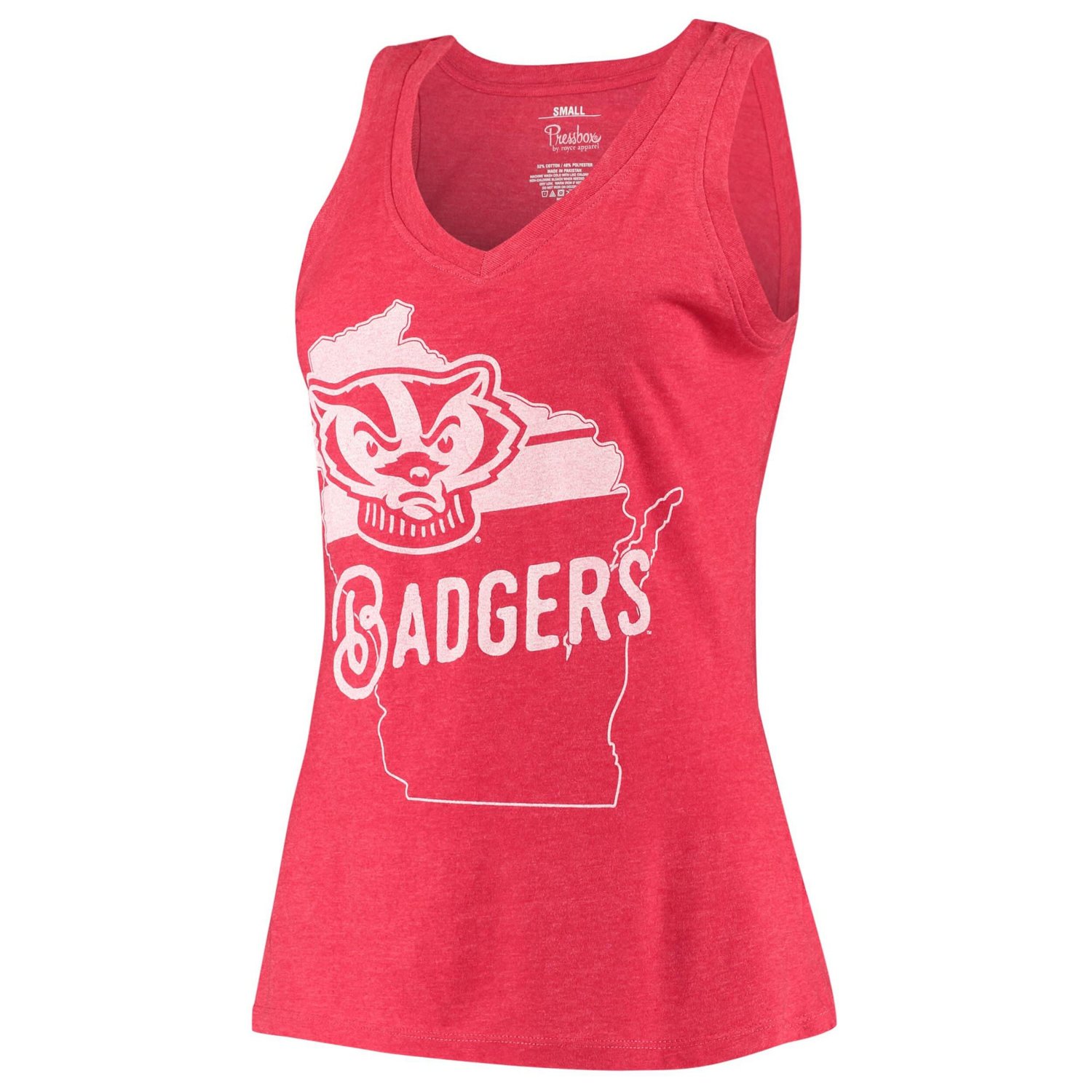 Pressbox Wisconsin Badgers Ferris Melange V-Neck Tank Top - view number 2