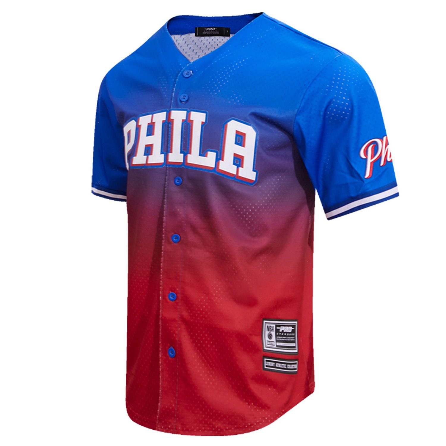 Pro Standard /Red Philadelphia 76ers Ombre Mesh Button-Up Shirt