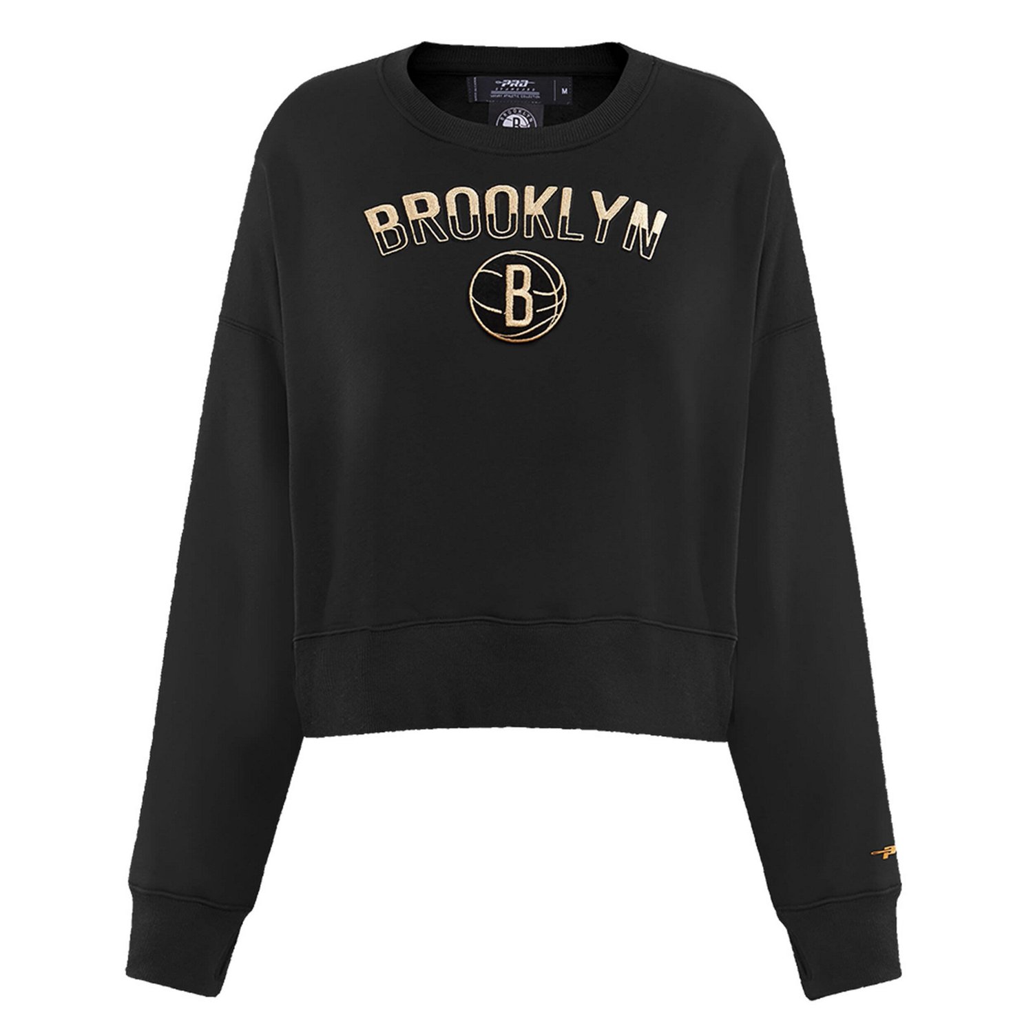 Pro Standard Brooklyn Nets Glam Cropped Pullover Sweatshirt                                                                      - view number 3