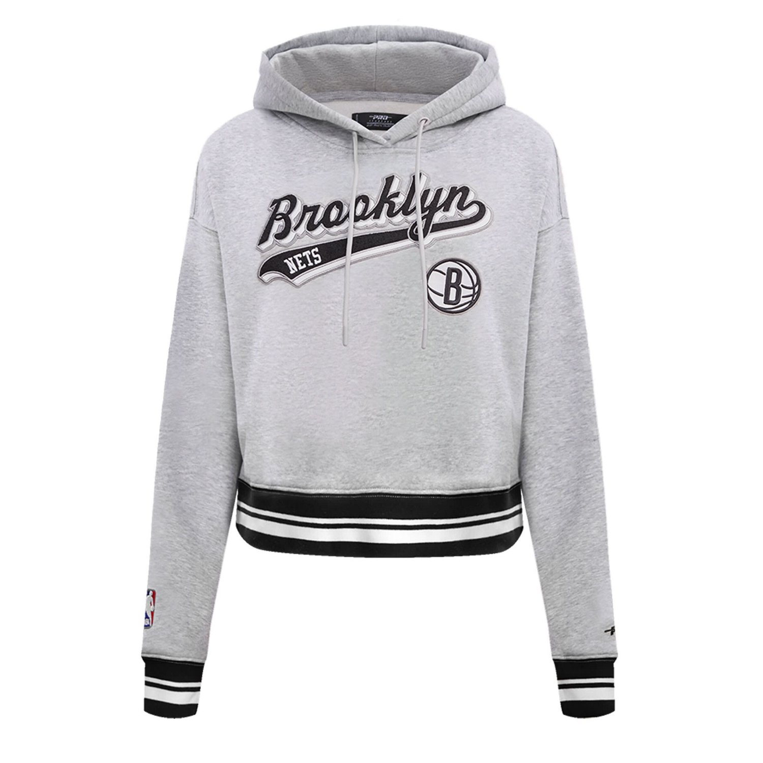 Pro Standard Brooklyn Nets Script Tail Cropped Pullover Hoodie - view number 3