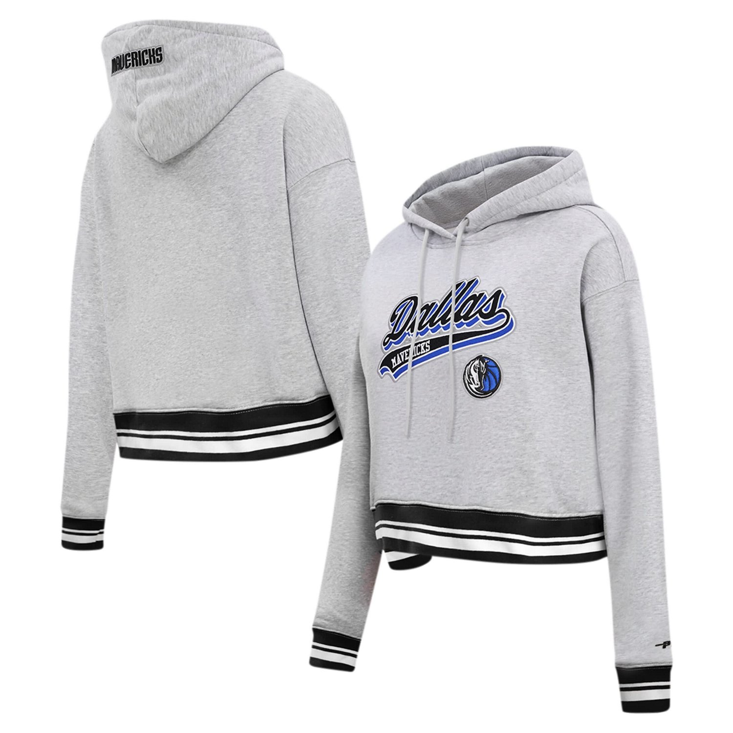 Pro Standard Dallas Mavericks Script Tail Cropped Pullover Hoodie                                                                - view number 1