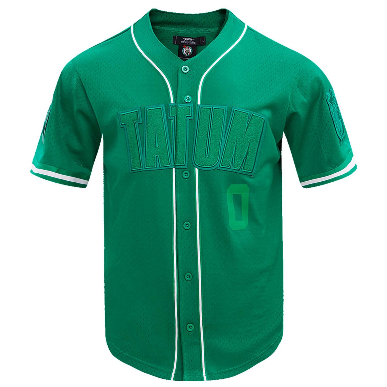 Pro Standard Jayson Tatum Kelly Boston Celtics Triple Tonal Mesh Button-Up Top - view number 3