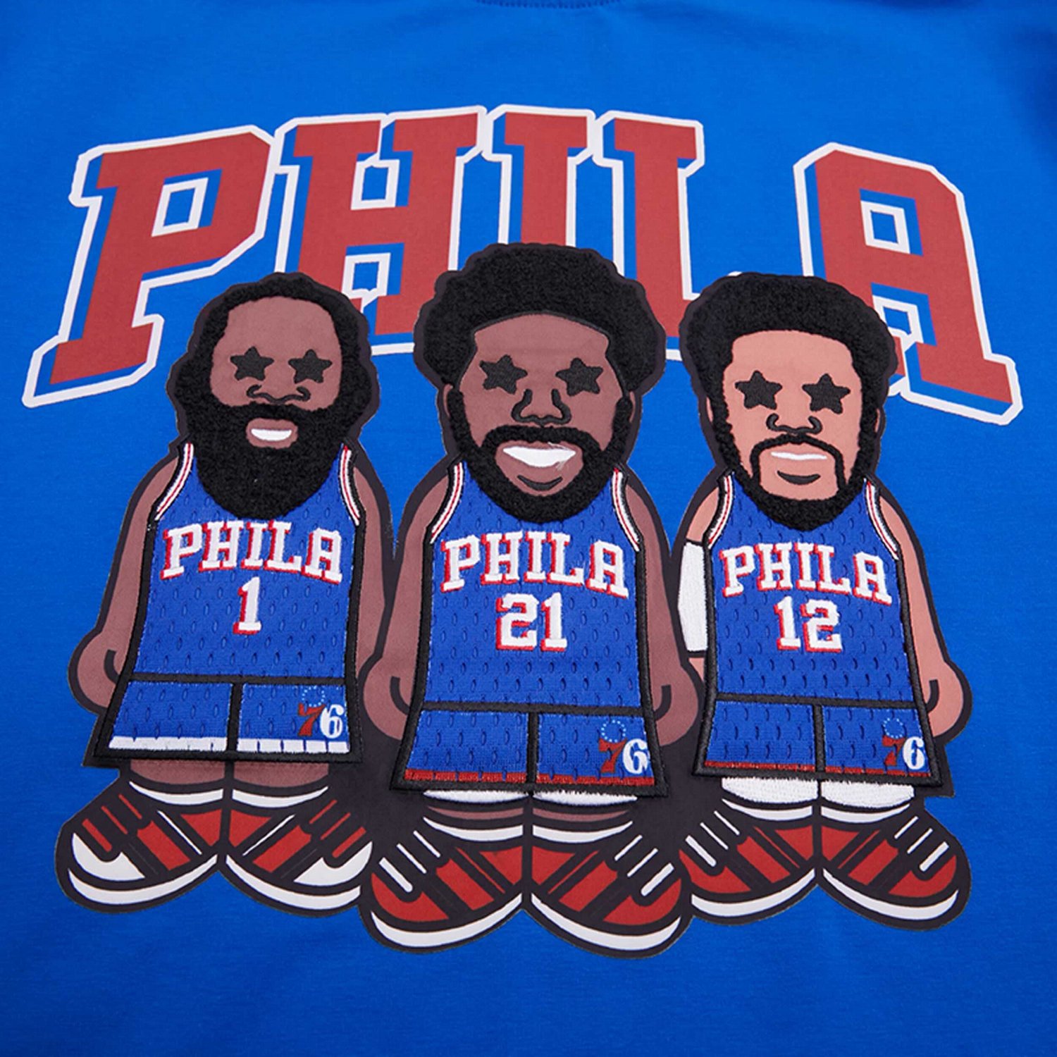 Pro Standard Joel Embiid Tobias Harris James Harden Philadelphia 76ers Multi Lineup T-Shirt                                      - view number 4