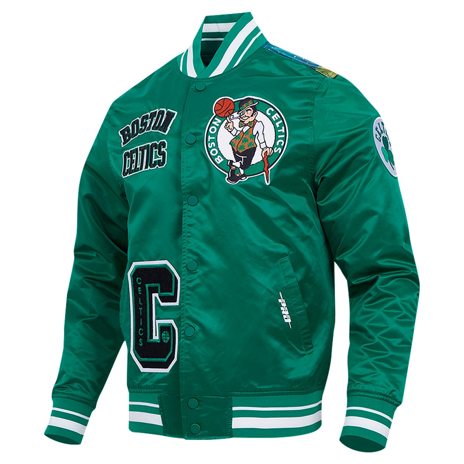 Pro Standard Kelly Boston Celtics Sublimated Satin Full-Snap Jacket