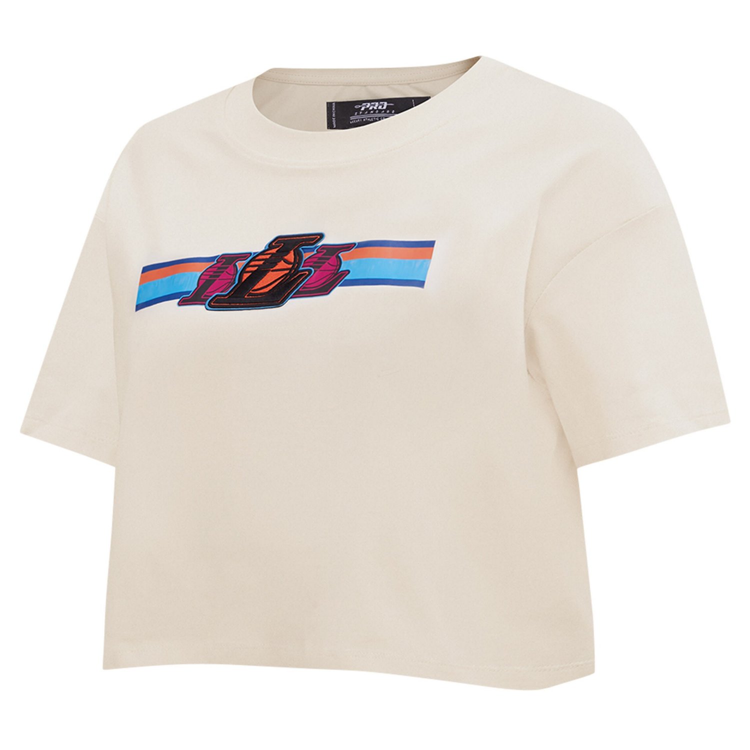 Pro Standard Los Angeles Lakers Retro Striper SJ Cropped Boxy T-Shirt - view number 2