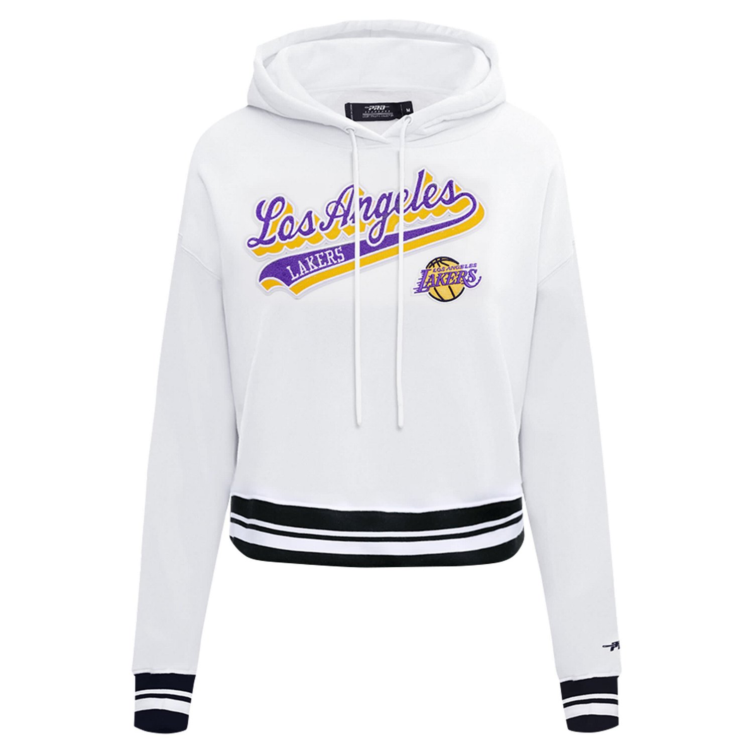 Pro Standard Los Angeles Lakers Script Tail Cropped Pullover Hoodie - view number 3