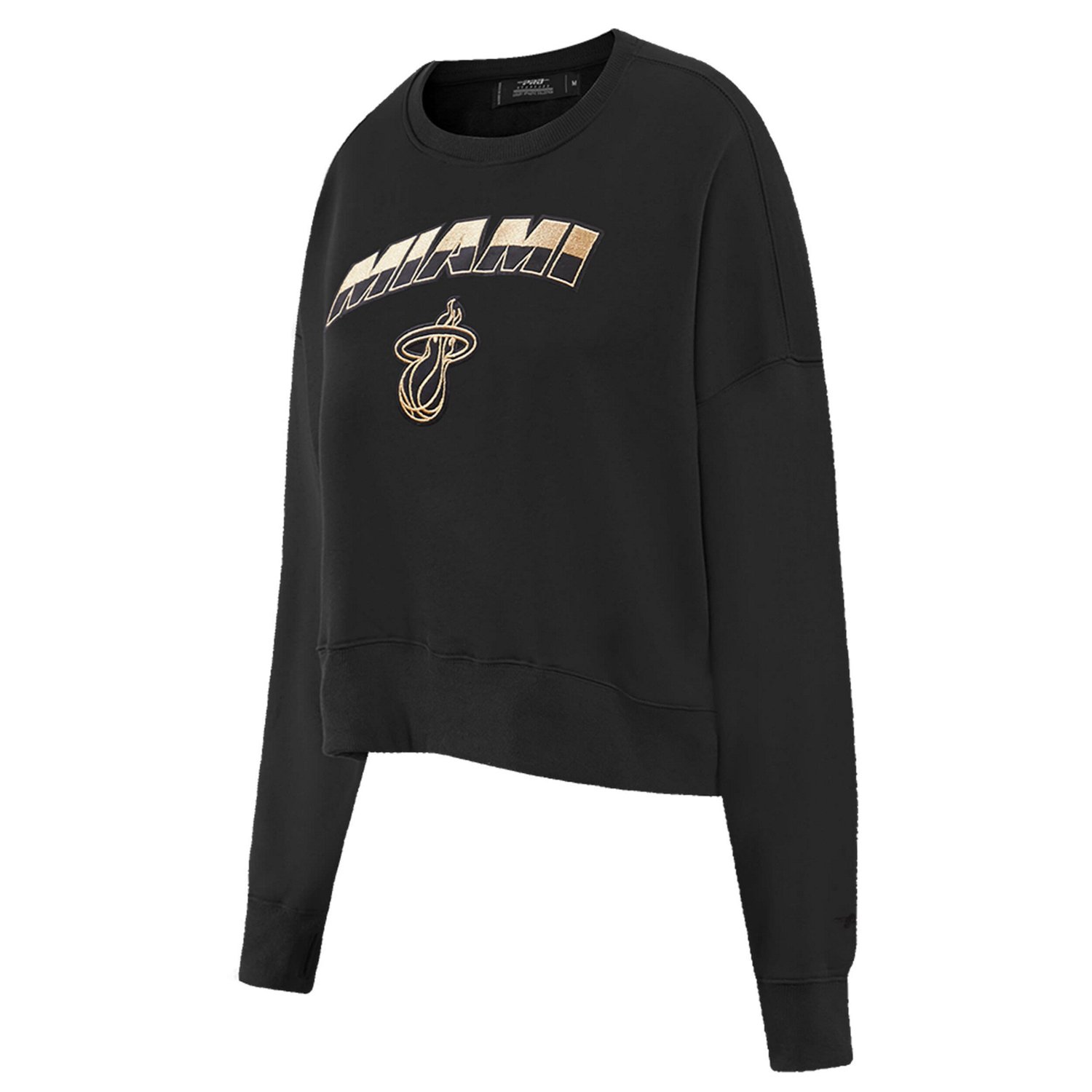 Pro Standard Miami Heat Glam Cropped Pullover Sweatshirt