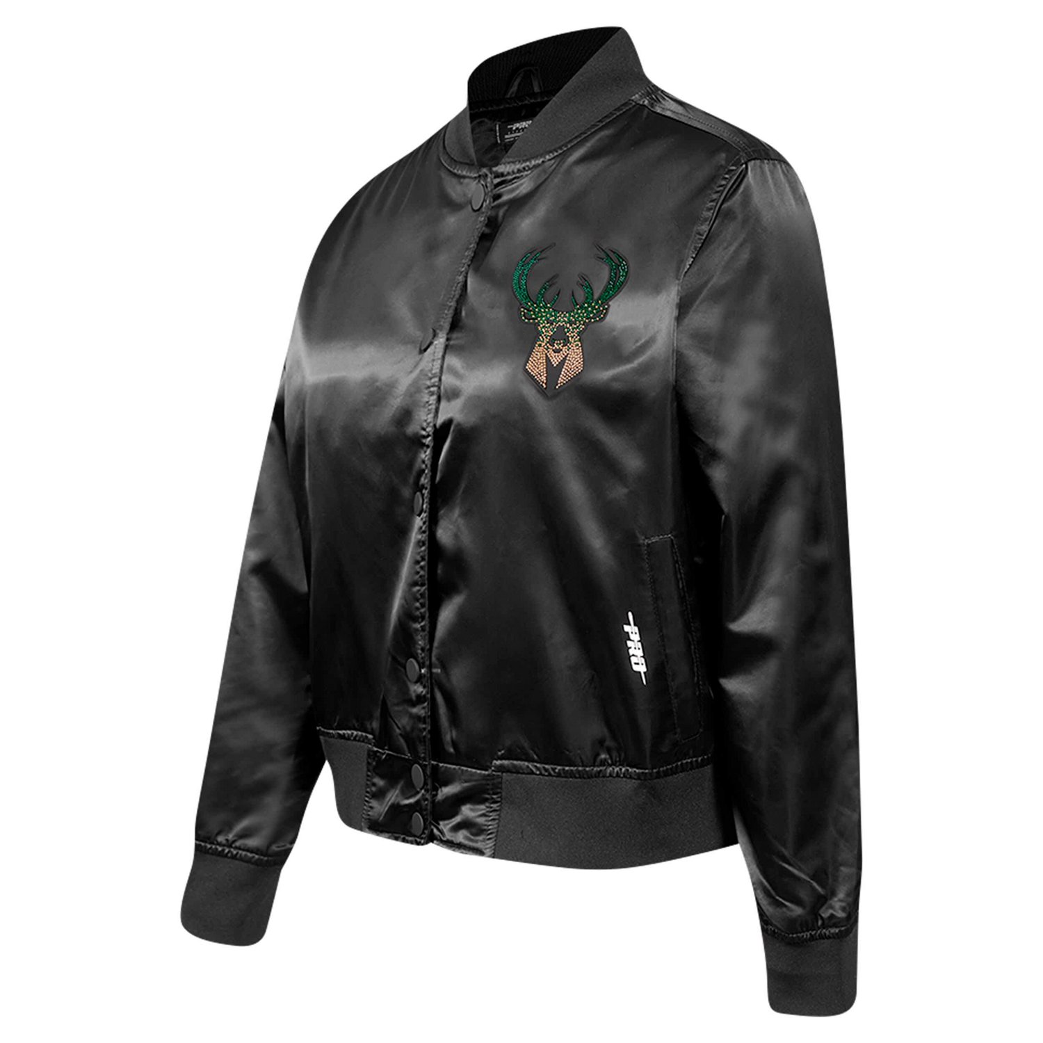 Pro Standard Milwaukee Bucks Jeweled Satin Full-Snap Jacket