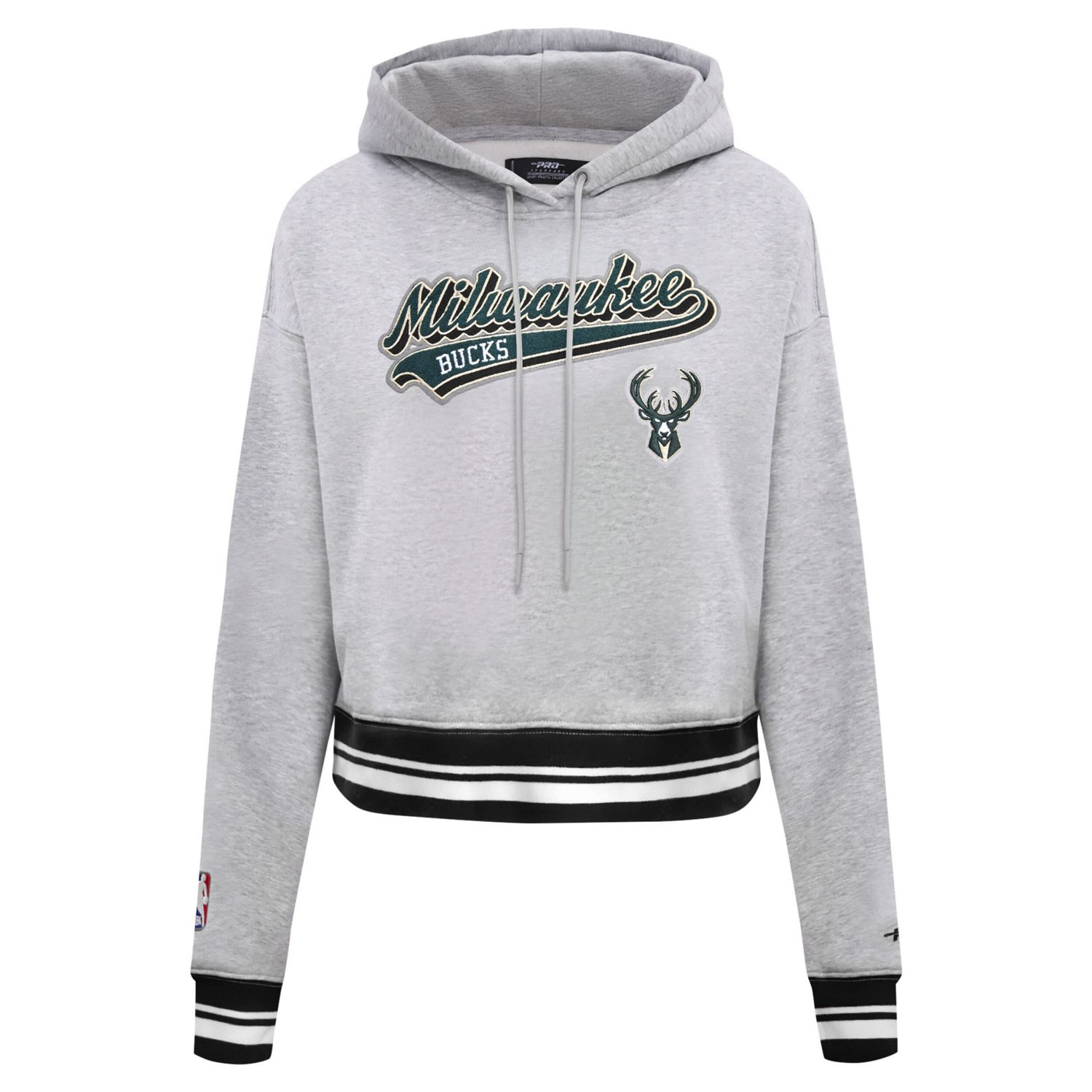 Pro Standard Milwaukee Bucks Script Tail Cropped Pullover Hoodie - view number 3