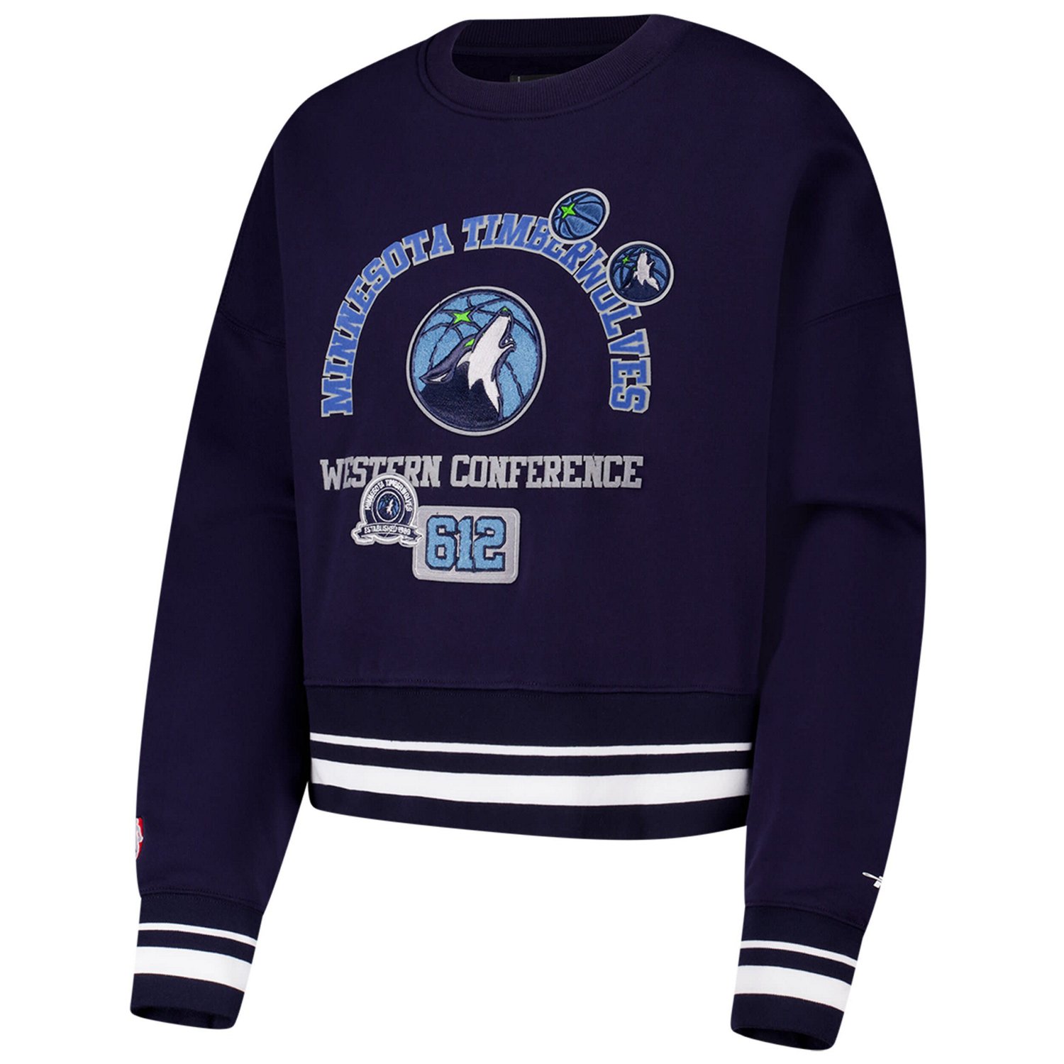 Pro Standard Minnesota Timberwolves Area Code Cropped Pullover Sweatshirt - view number 2