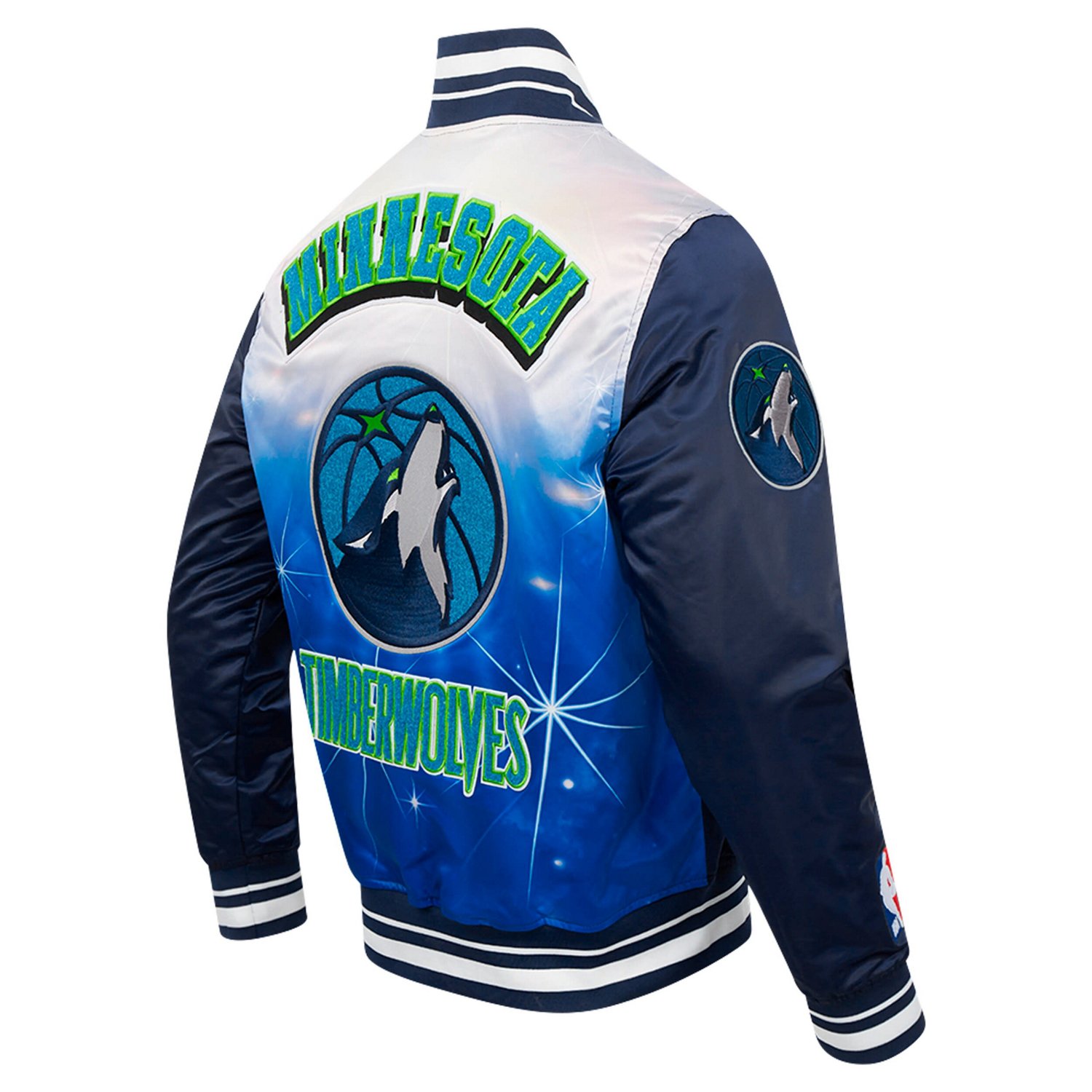 Pro Standard Minnesota Timberwolves Sublimated Satin Full-Snap Jacket