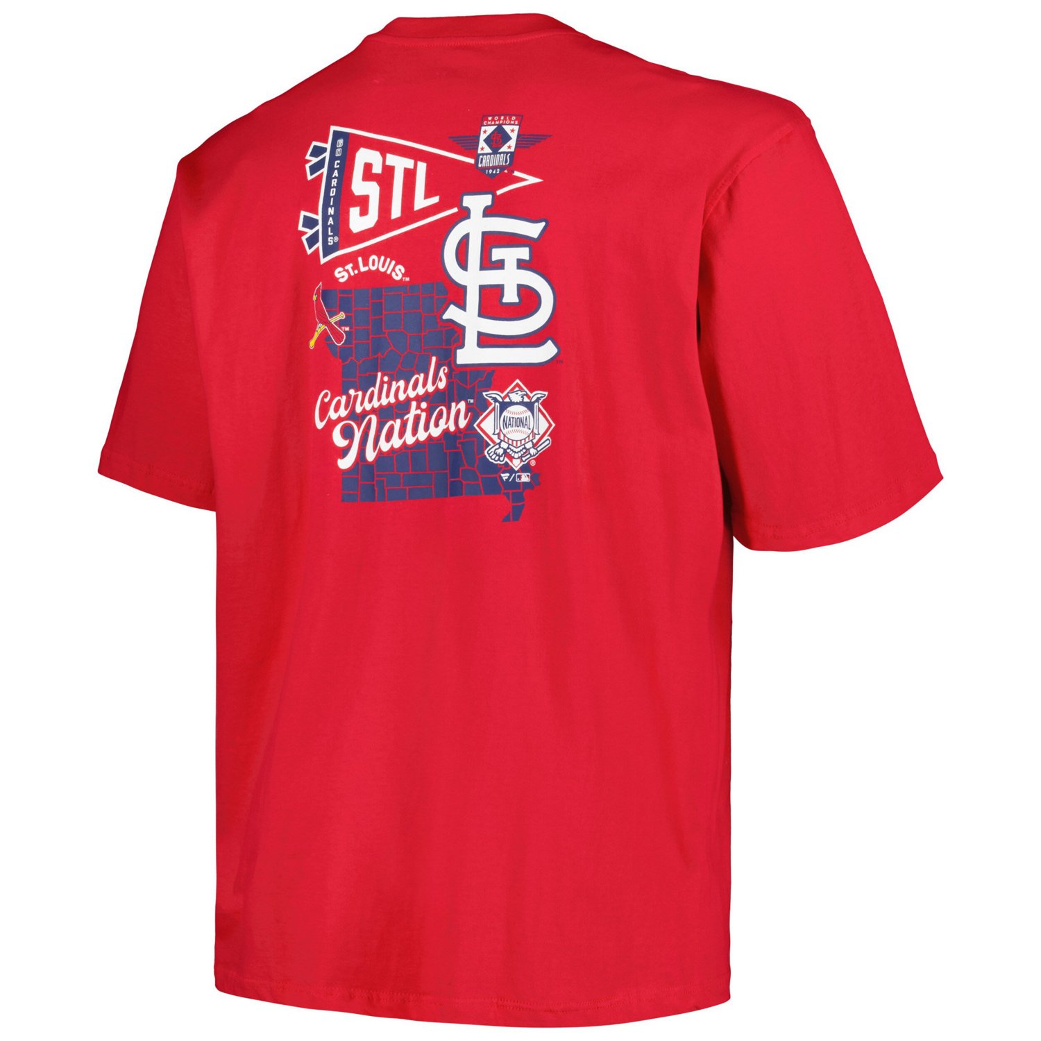 Profile St Louis Cardinals Big  Tall Split Zone T-Shirt