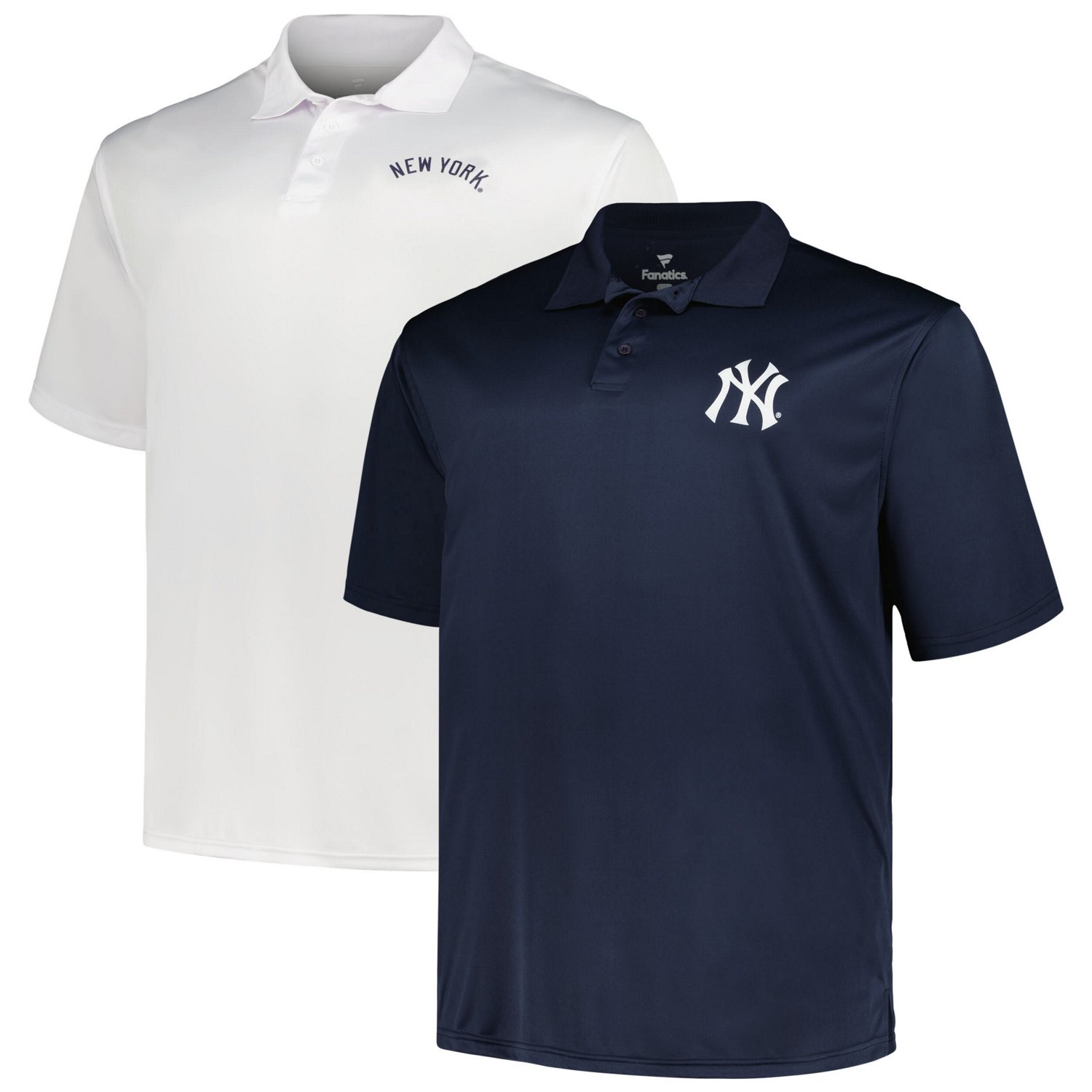 Profile White New York Yankees Big  Tall Two-Pack Solid Polo Set                                                                 - view number 1
