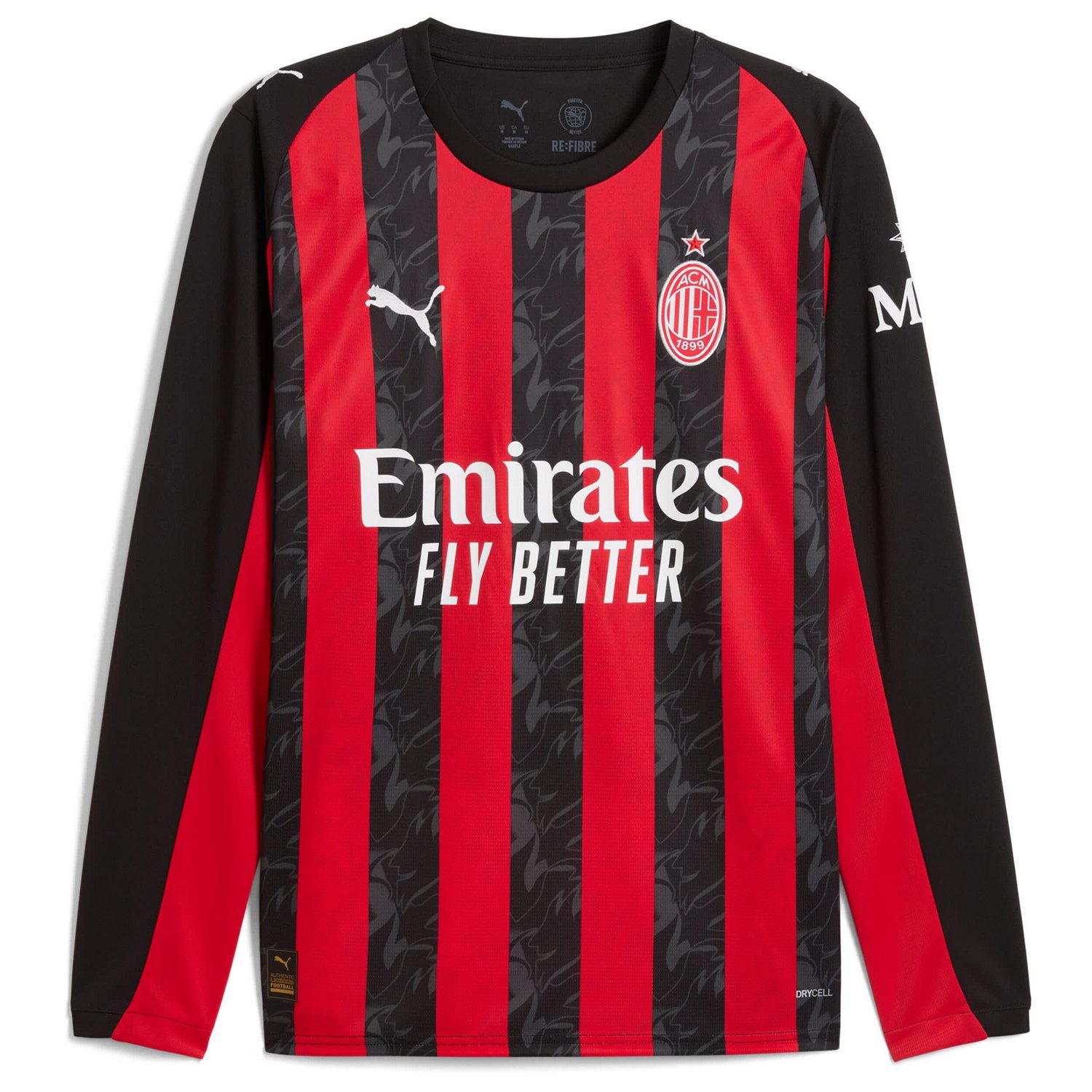 Puma Christian Pulisic AC Milan 2025 26 Home Replica Long Sleeve Player Jersey
