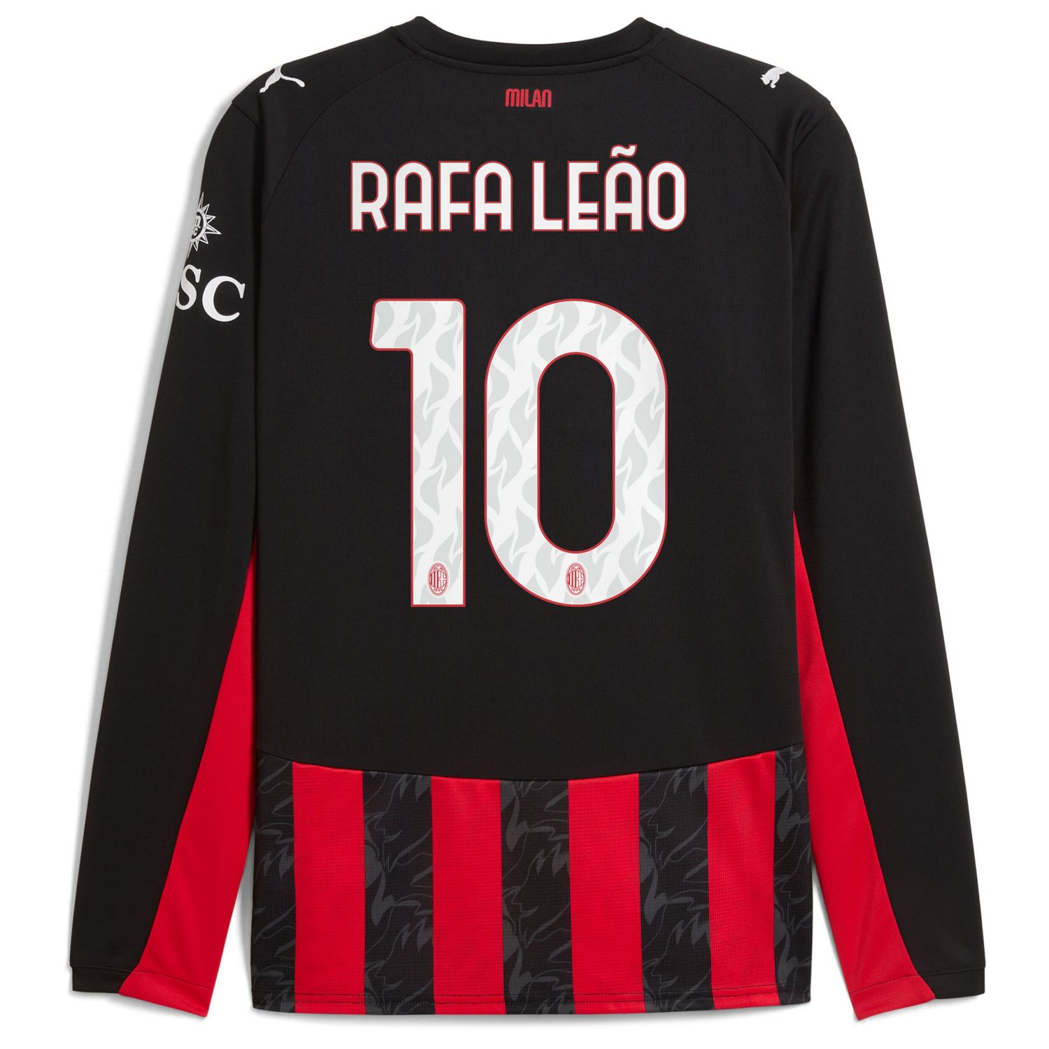 Puma Rafael Leo AC Milan 2025 26 Home Replica Long Sleeve Player Jersey