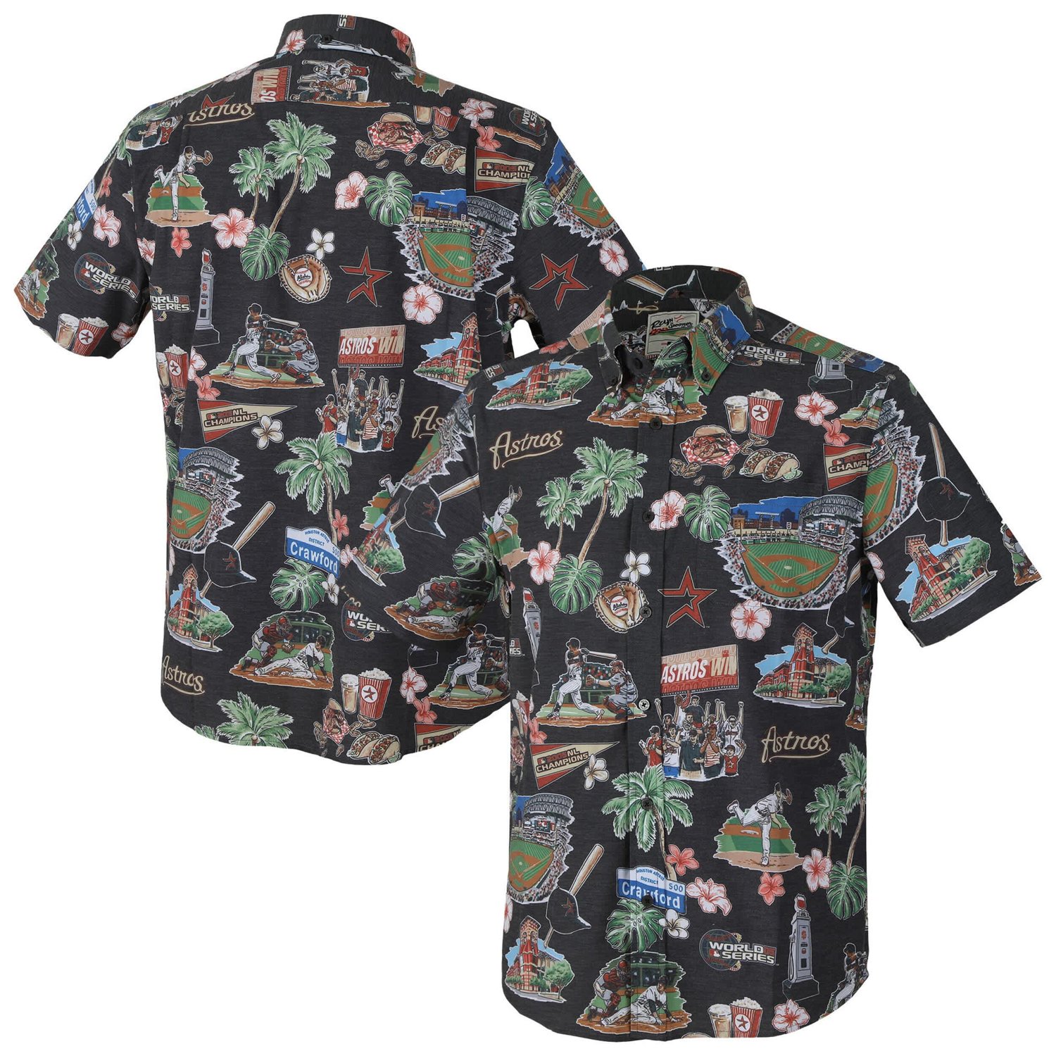 Reyn Spooner Houston Astros Big  Tall Scenic Performance Tri-Blend Aloha Button-Down Shirt