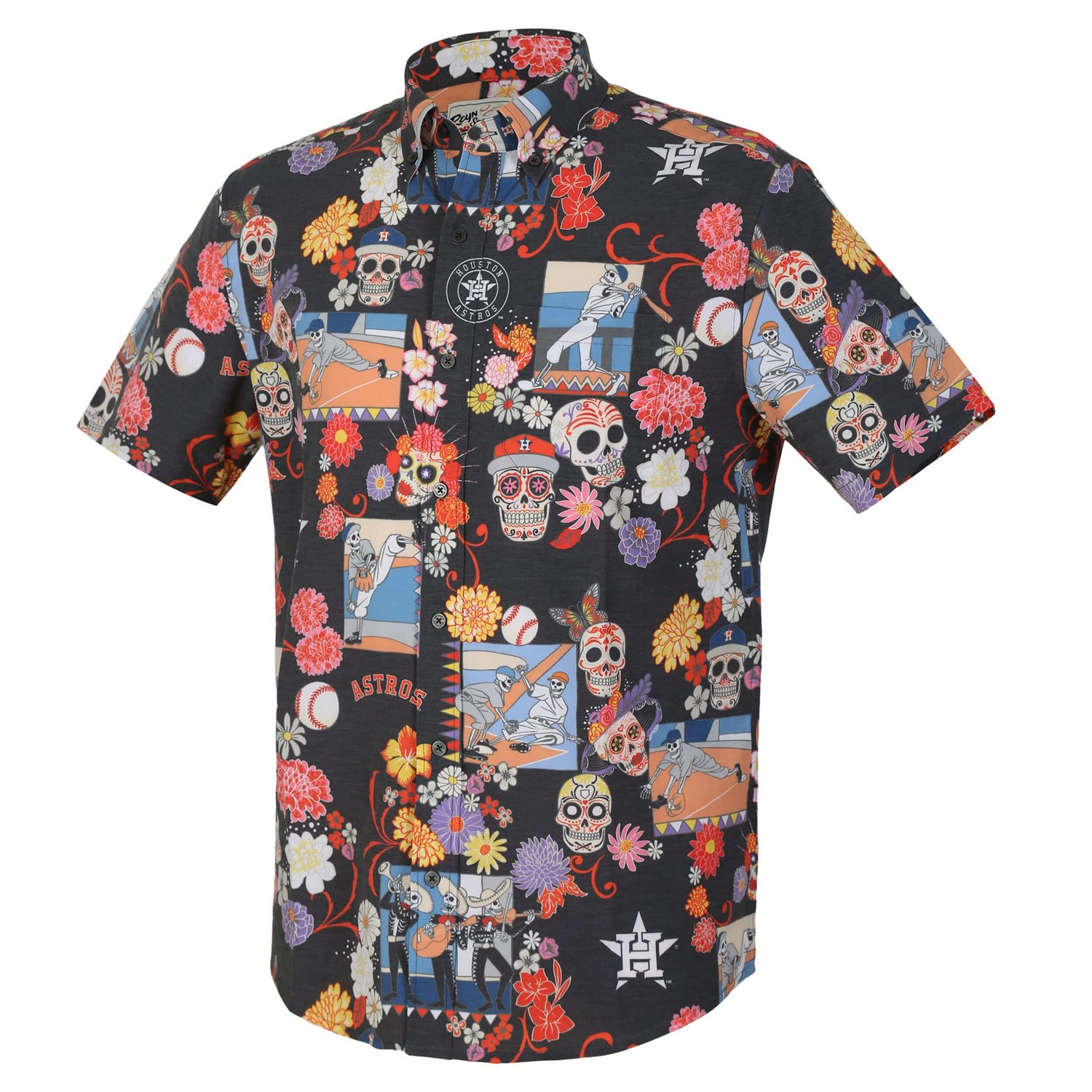 Reyn Spooner Houston Astros Da De Los Muertos Performance Full-Button Aloha Shirt - view number 2