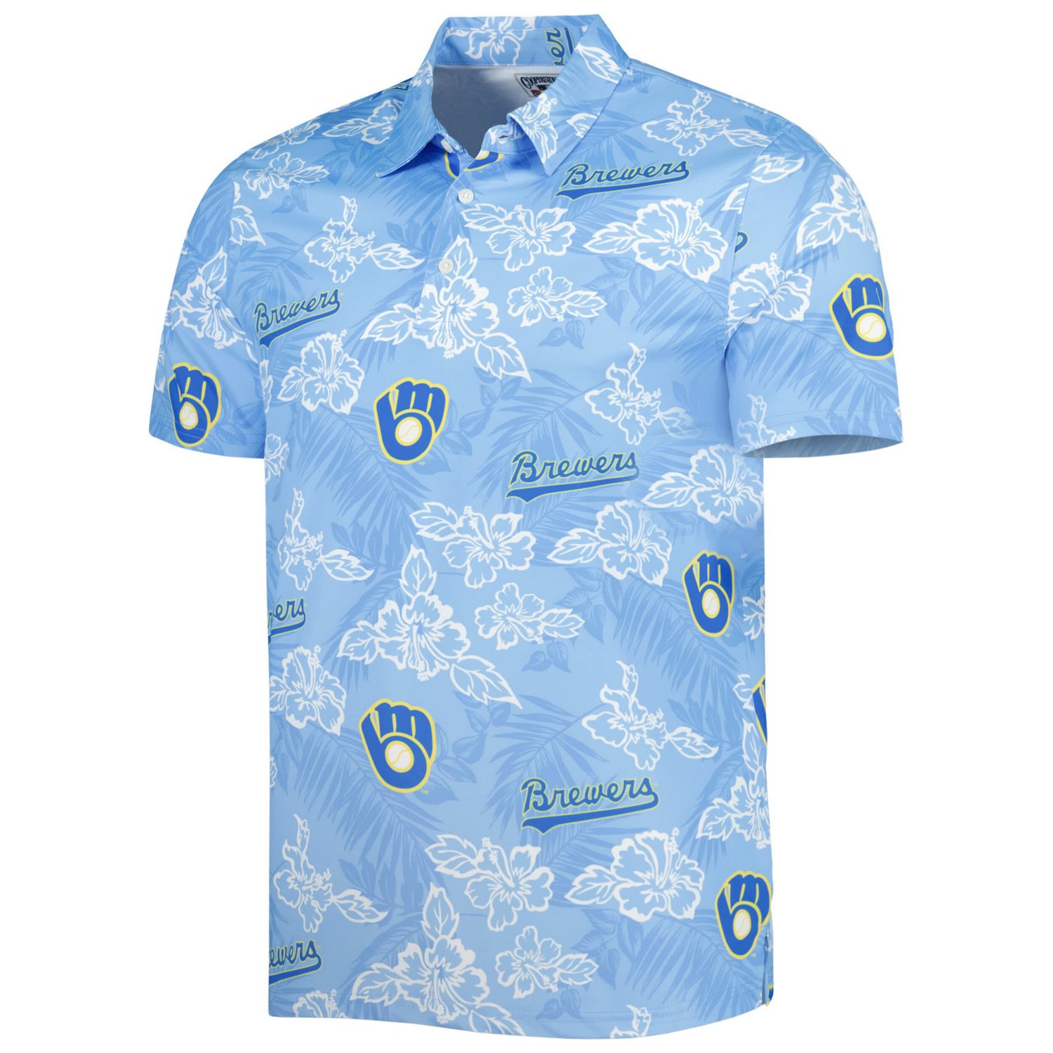 Reyn Spooner Milwaukee Brewers Cooperstown Collection Puamana Print Polo - view number 2