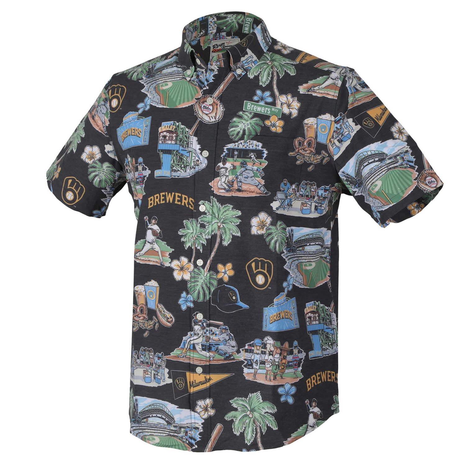 Reyn Spooner Milwaukee Brewers Scenic Tri-Blend Button-Down Shirt - view number 2