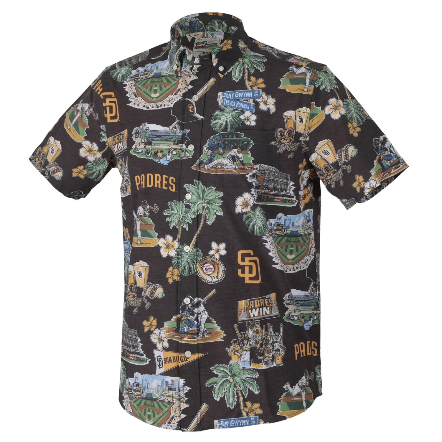 Reyn Spooner San Diego Padres Scenic Tri-Blend Performance Button-Up Top
