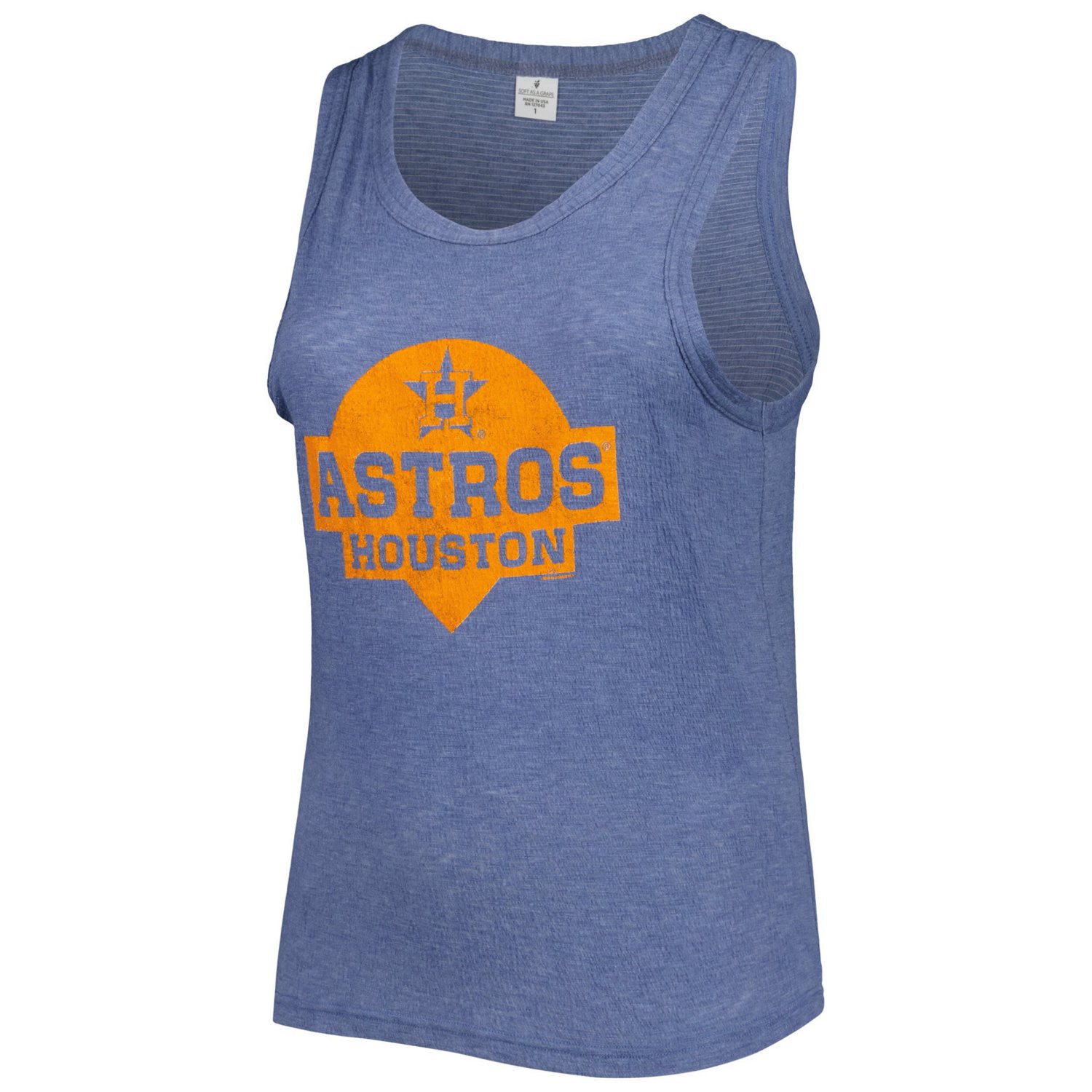 Soft as a Grape Houston Astros Plus Size High Neck Tri-Blend Tank Top - view number 2