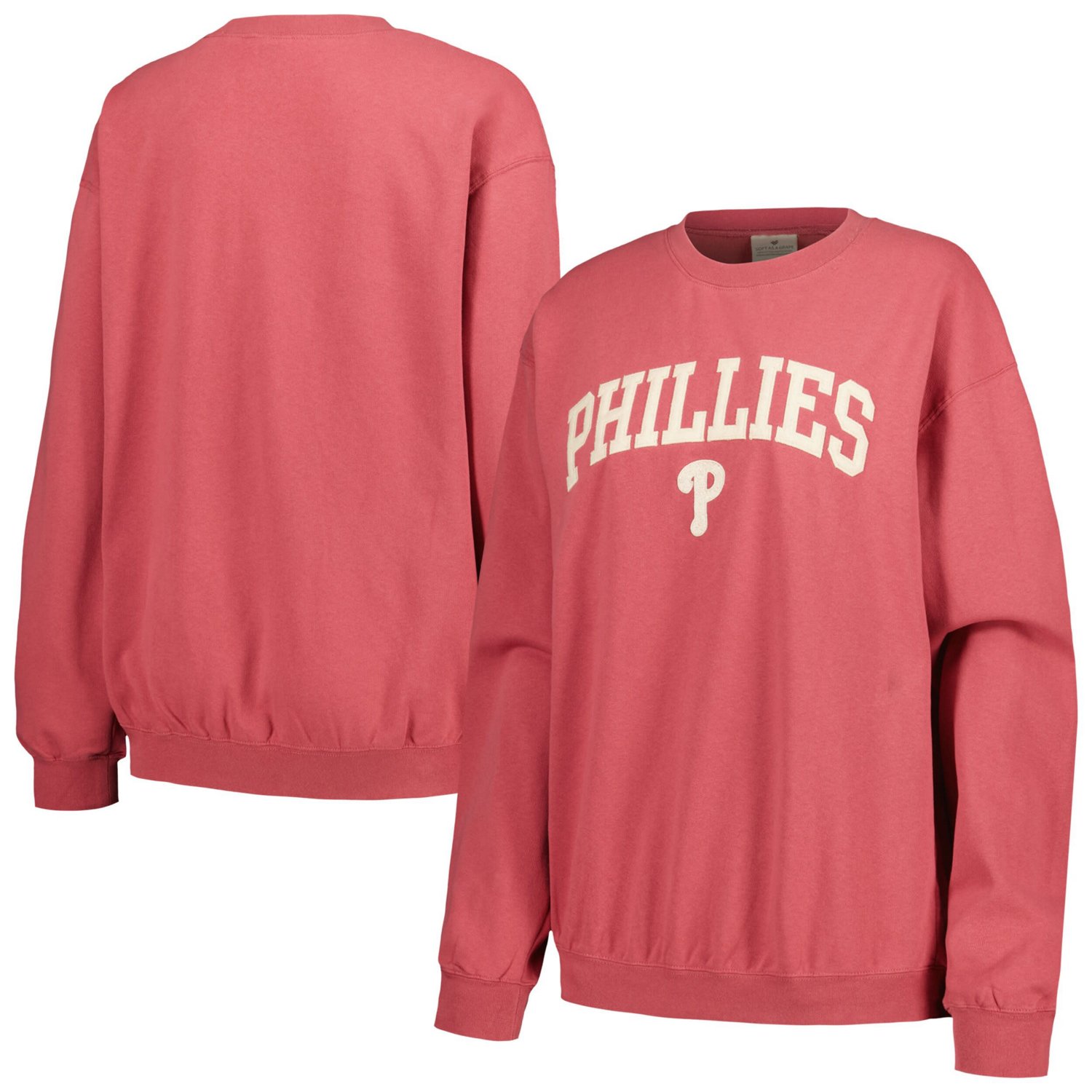 Soft as a Grape Philadelphia Phillies Pigment Dye Pullover Sweatshirt