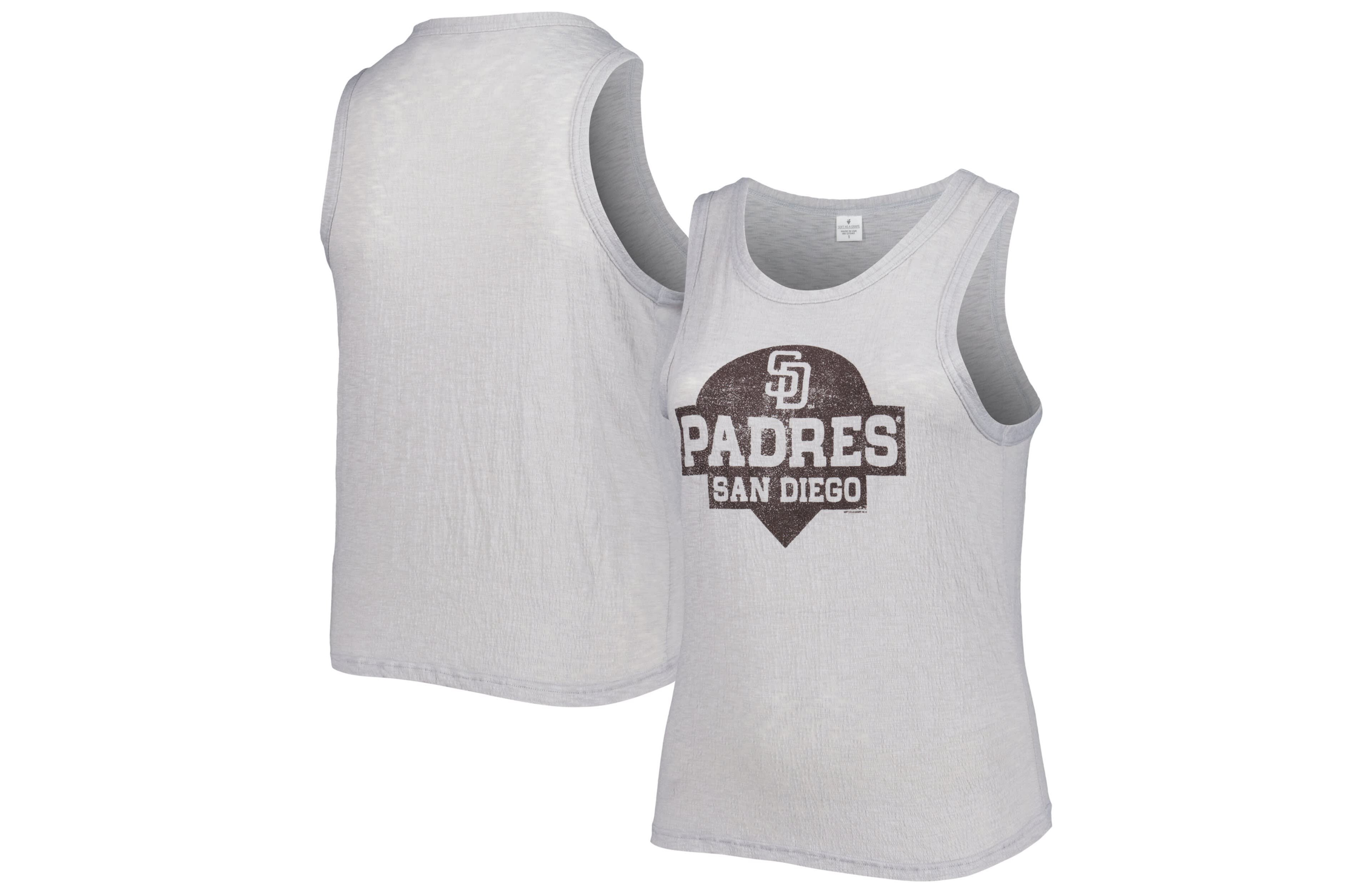 Soft as a Grape San Diego Padres Plus High Neck Tri-Blend Tank Top