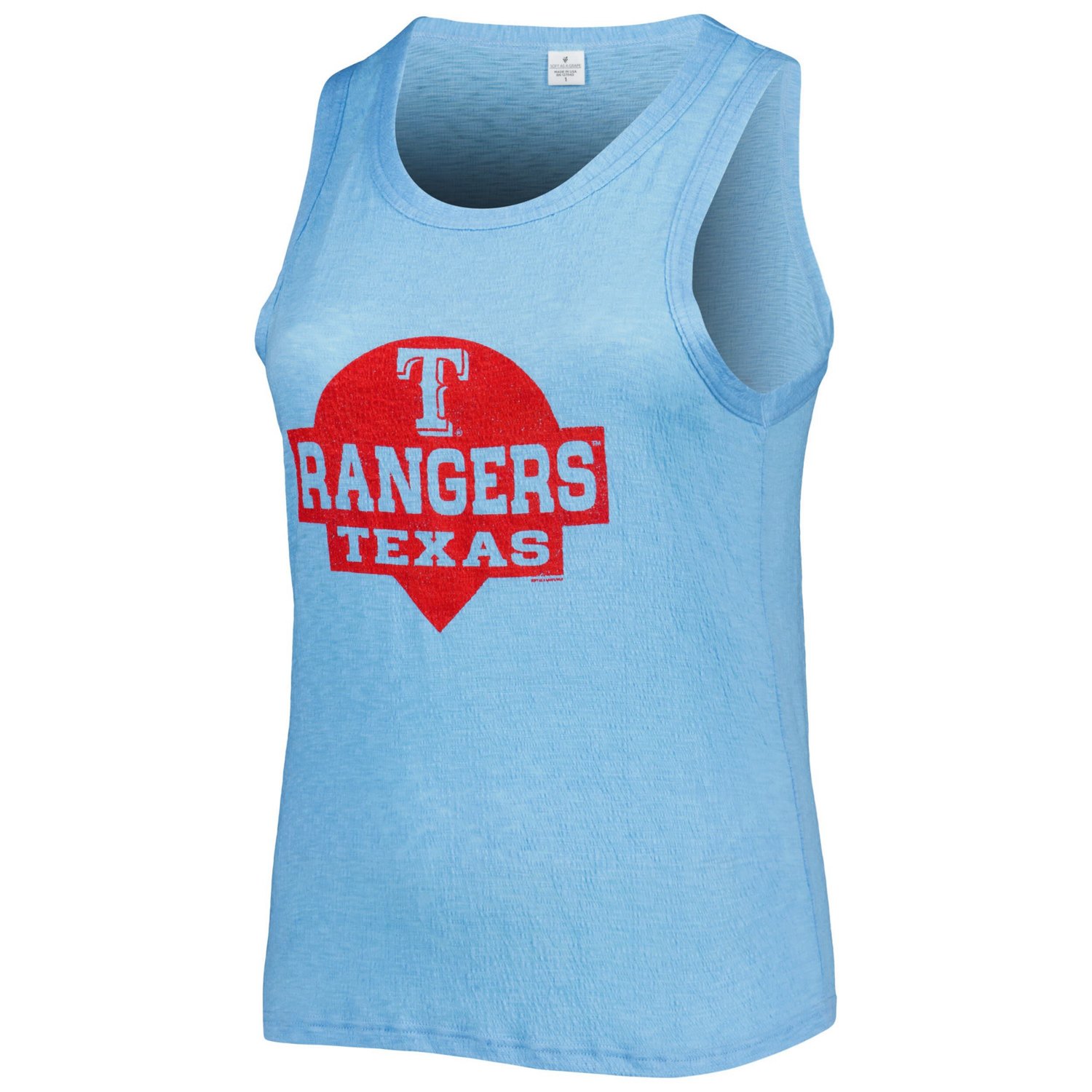 Soft as a Grape Texas Rangers Plus Size High Neck Tri-Blend Tank Top - view number 2