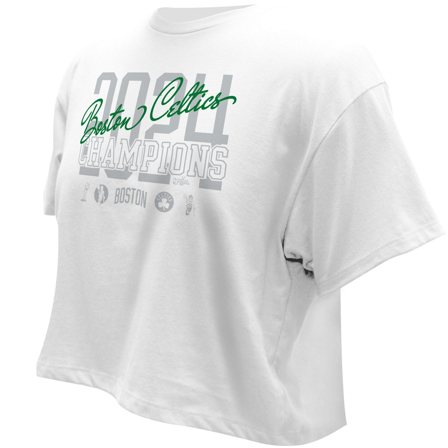 Stadium Essentials Boston Celtics 2024 NBA Finals Champions Backboard Cropped T-Shirt