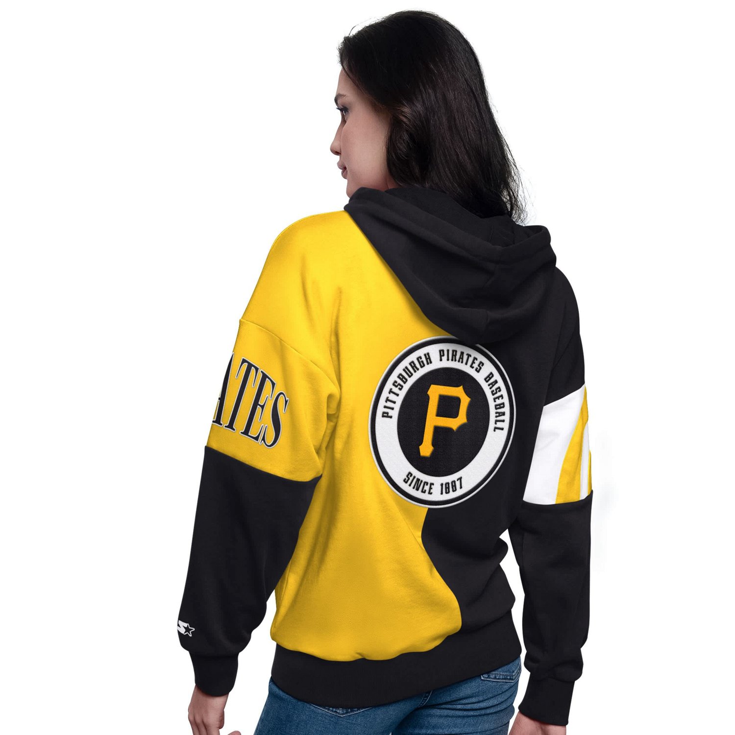 Starter Gold Pittsburgh Pirates Curve Ball Full Zip Hoodie Sweatshirt - view number 2