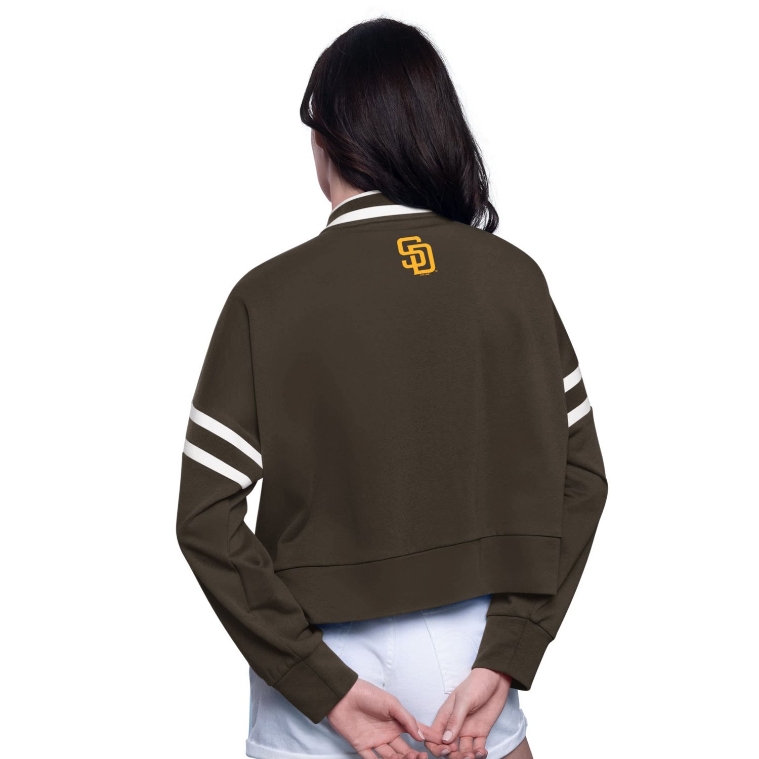 Starter San Diego Padres Power Play Cropped Pullover Sweatshirt                                                                  - view number 2
