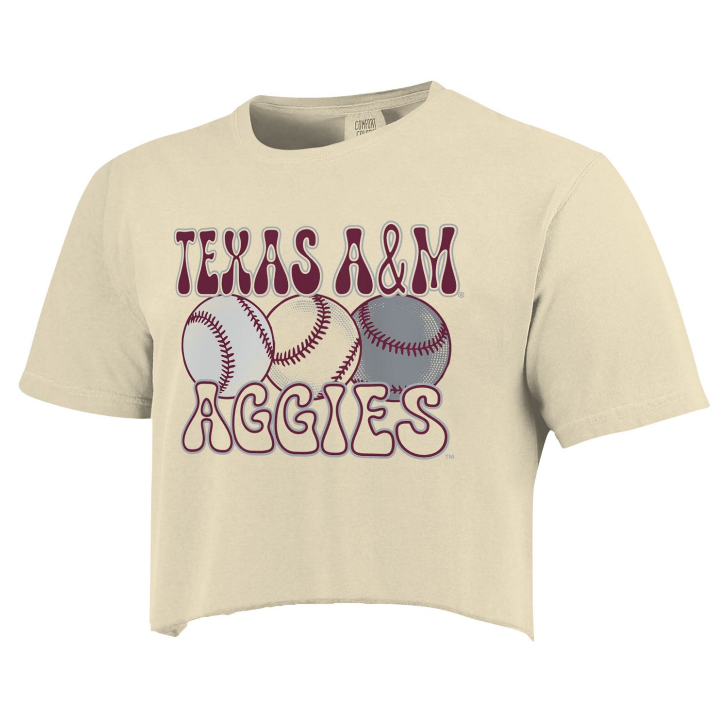 Texas AM Aggies Comfort Colors Baseball Cropped T-Shirt - view number 2