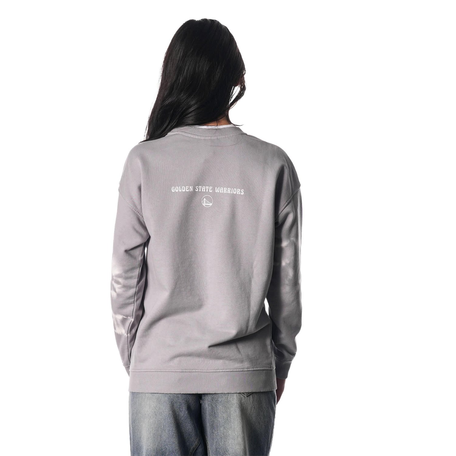 The Wild Collective Golden State Warriors Bleached Tie-Dye Pullover Sweatshirt - view number 2