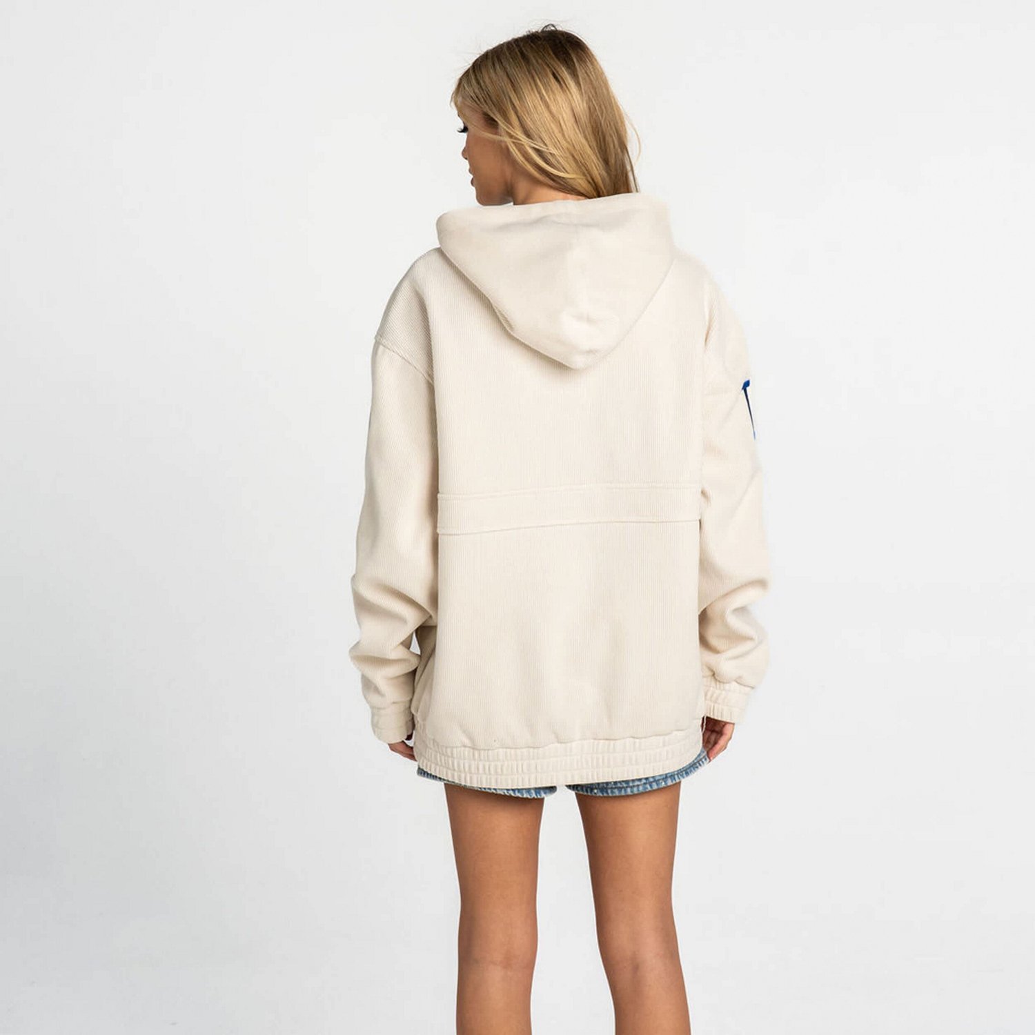 The Wild Collective Los Angeles Dodgers Oversized Cord Tri-Blend Hoodie - view number 2