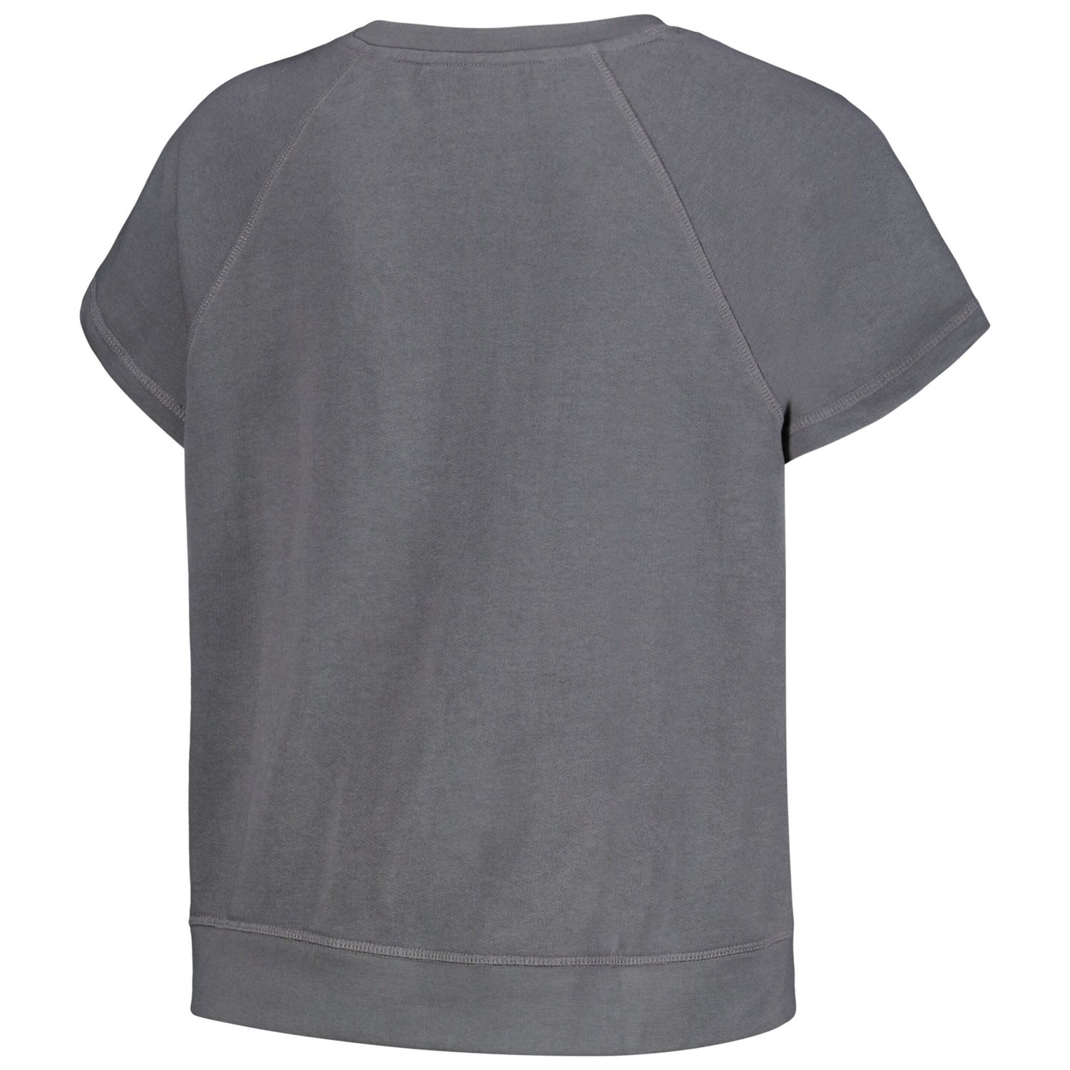 The Wild Collective Los Angeles Lakers Embroidered Fleece Raglan Short Sleeve Pullover Sweatshirt - view number 3