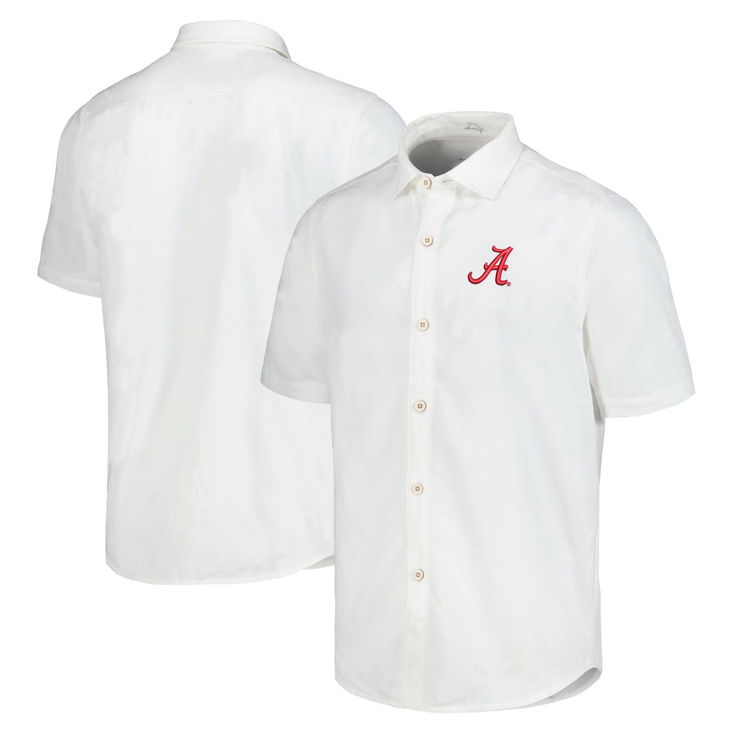 Tommy Bahama Alabama Crimson Tide Coconut Point Palm Vista IslandZone Camp Button-Up Shirt