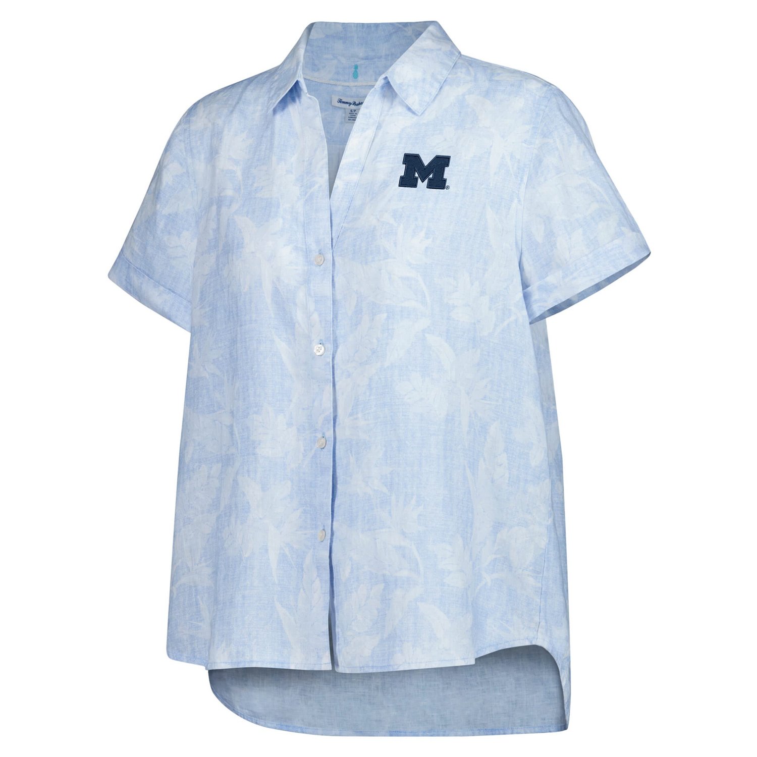 Tommy Bahama Light Michigan Wolverines Legacy Leaves Camp Button-Up Shirt - view number 2