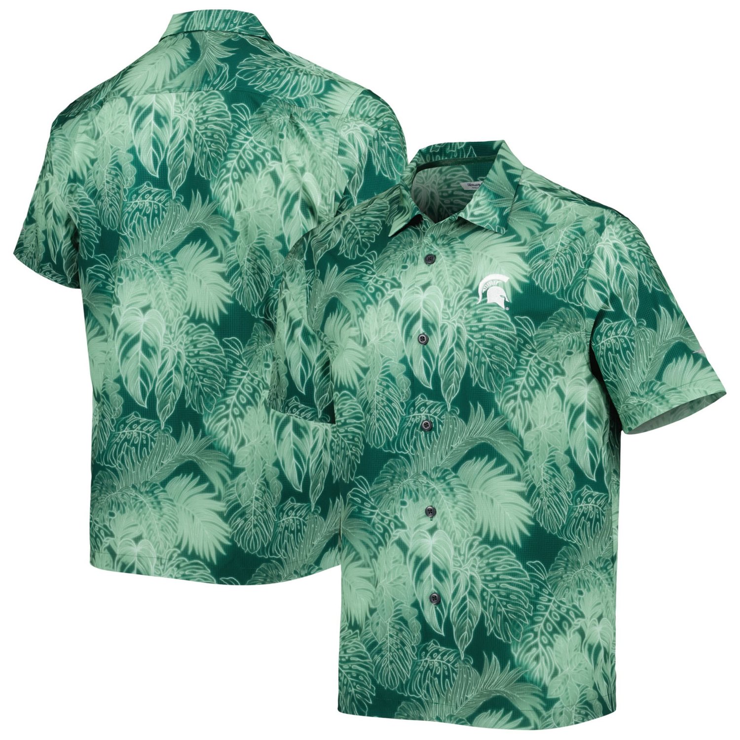 Tommy Bahama Michigan State Spartans Big  Tall Coast Luminescent Fronds IslandZone Button-Up Camp Shirt - view number 1