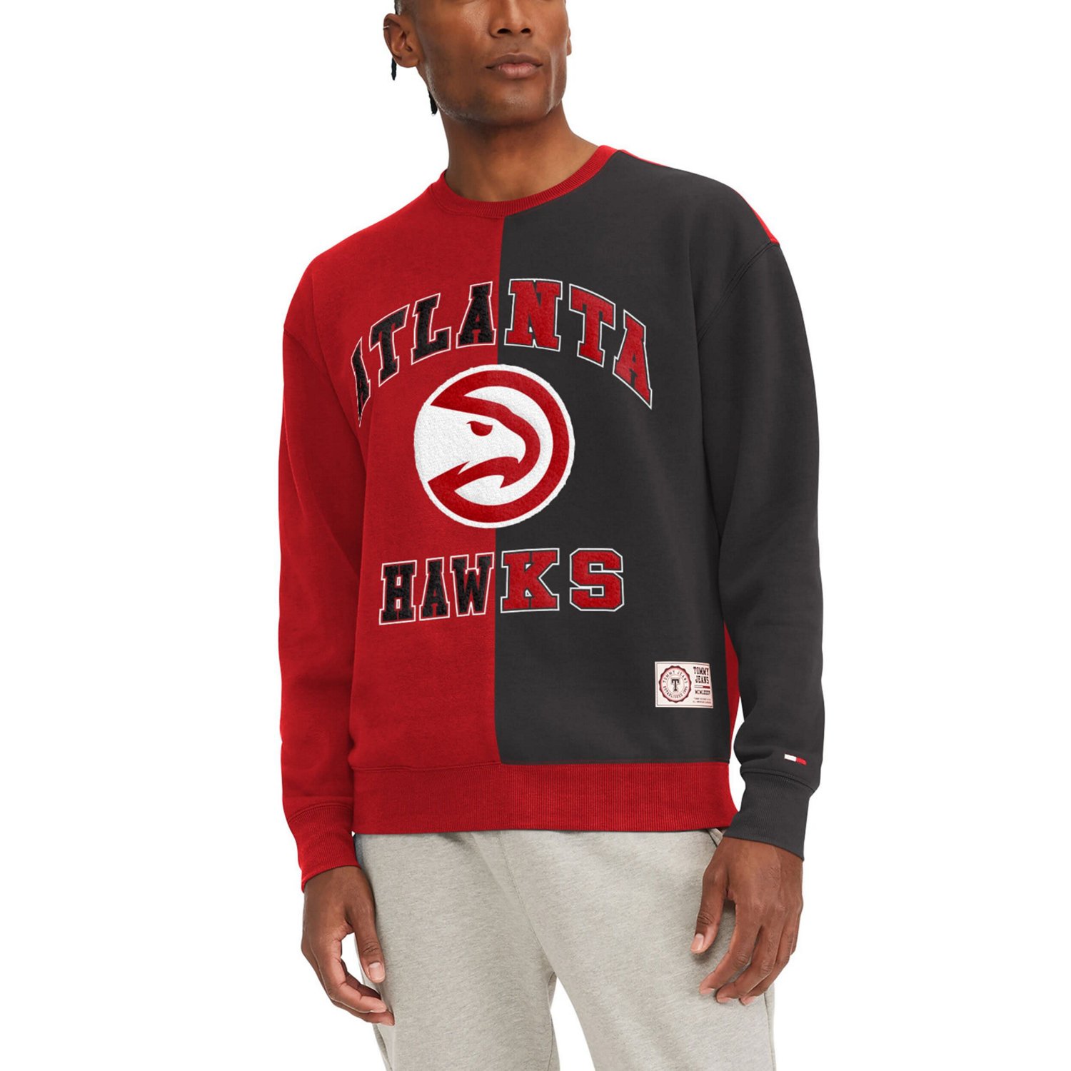 Tommy Jeans /Black Atlanta Hawks Keith Split Pullover Sweatshirt                                                                 - view number 1